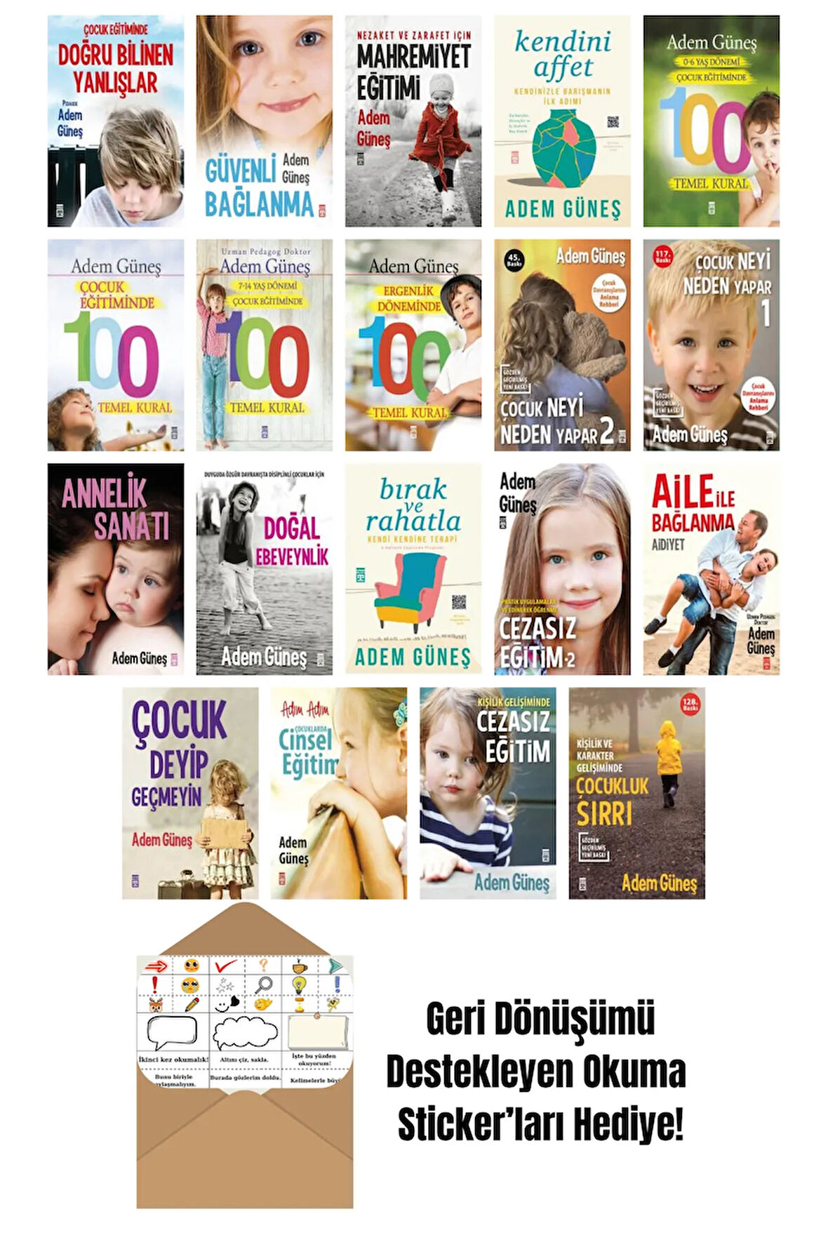 Adem Güneş 19 Kitap Seti + Okuma Sticker'ları