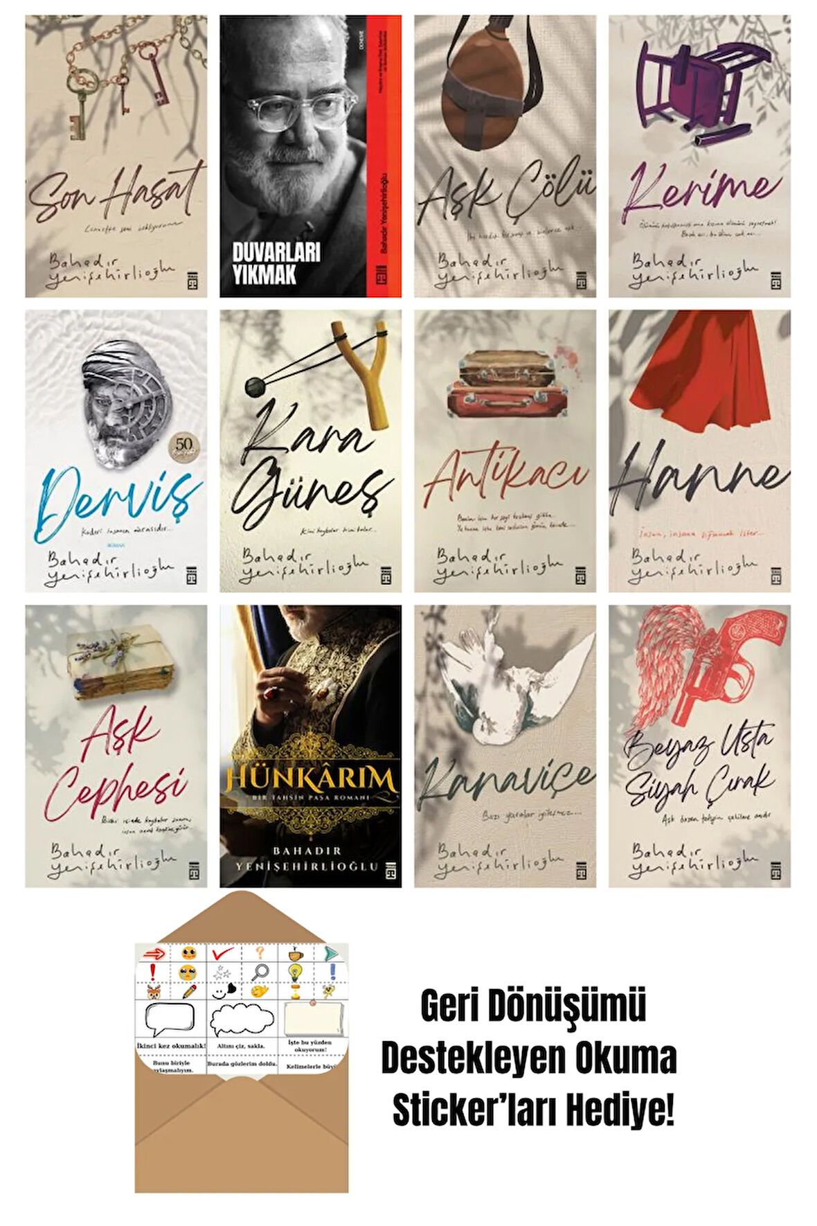 Bahadır Yenişehirlioğlu 12 Kitap Seti + Okuma Sticker'ları