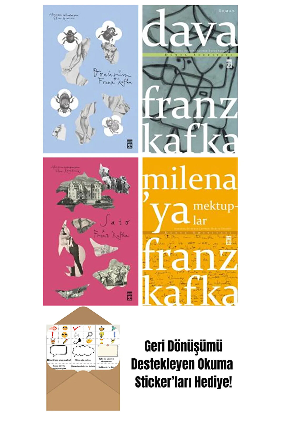 Franz Kafka 4 Kitap Seti + Okuma Sticker'ları
