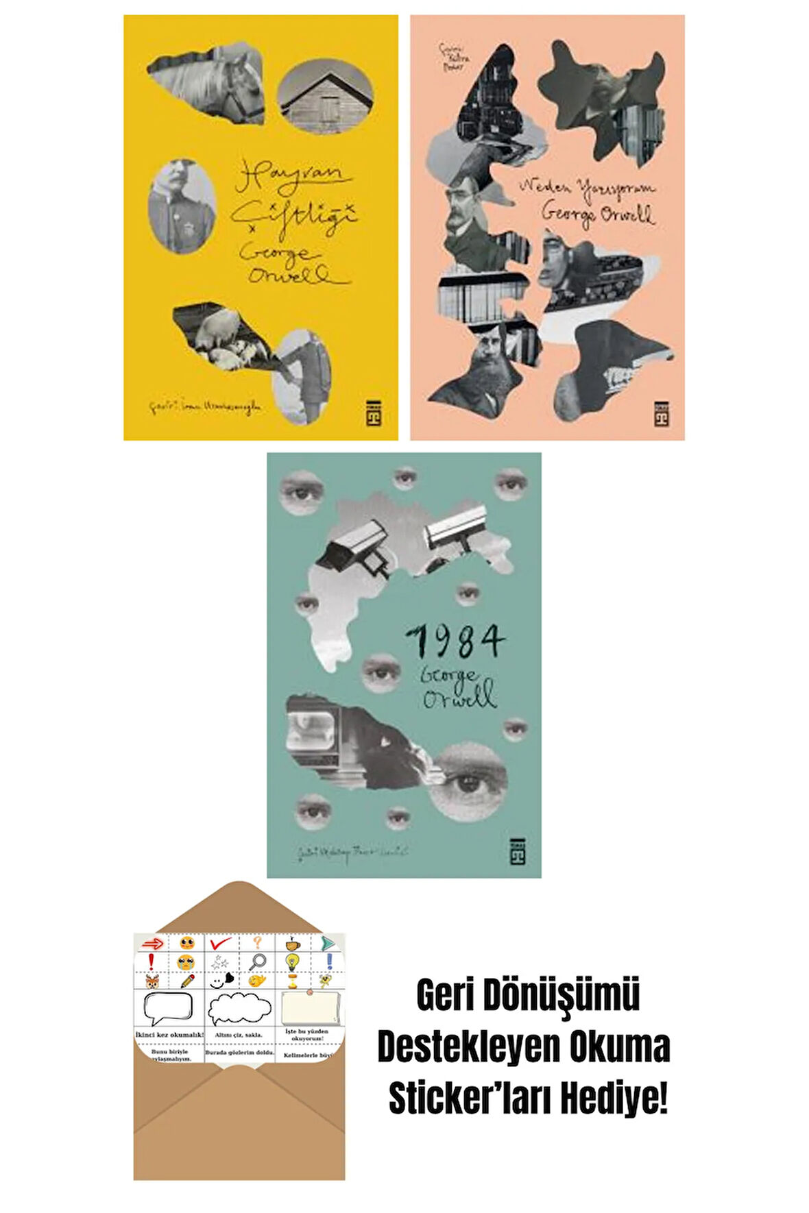 George Orwell 3 Kitap Seti + Okuma Sticker'ları