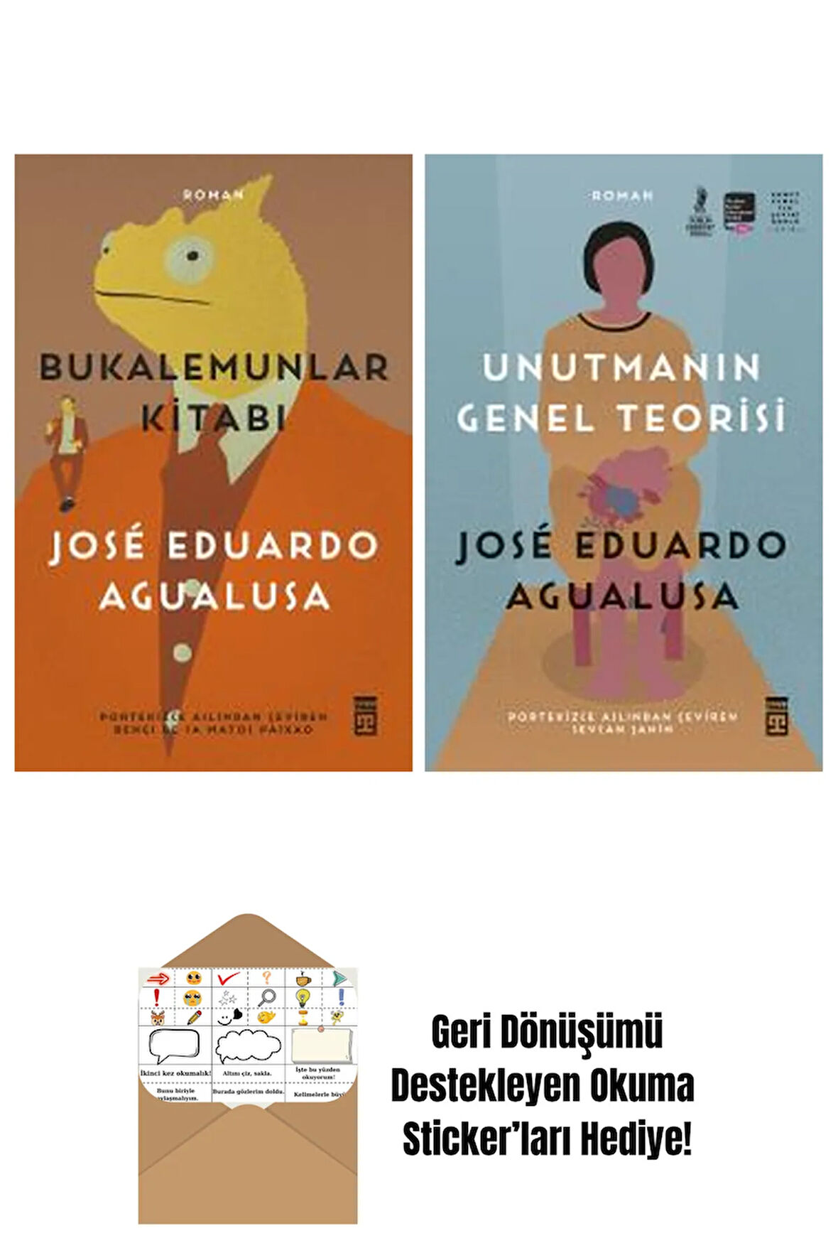 José Eduardo Agualusa 2 Kitap Seti + Okuma Sticker'ları