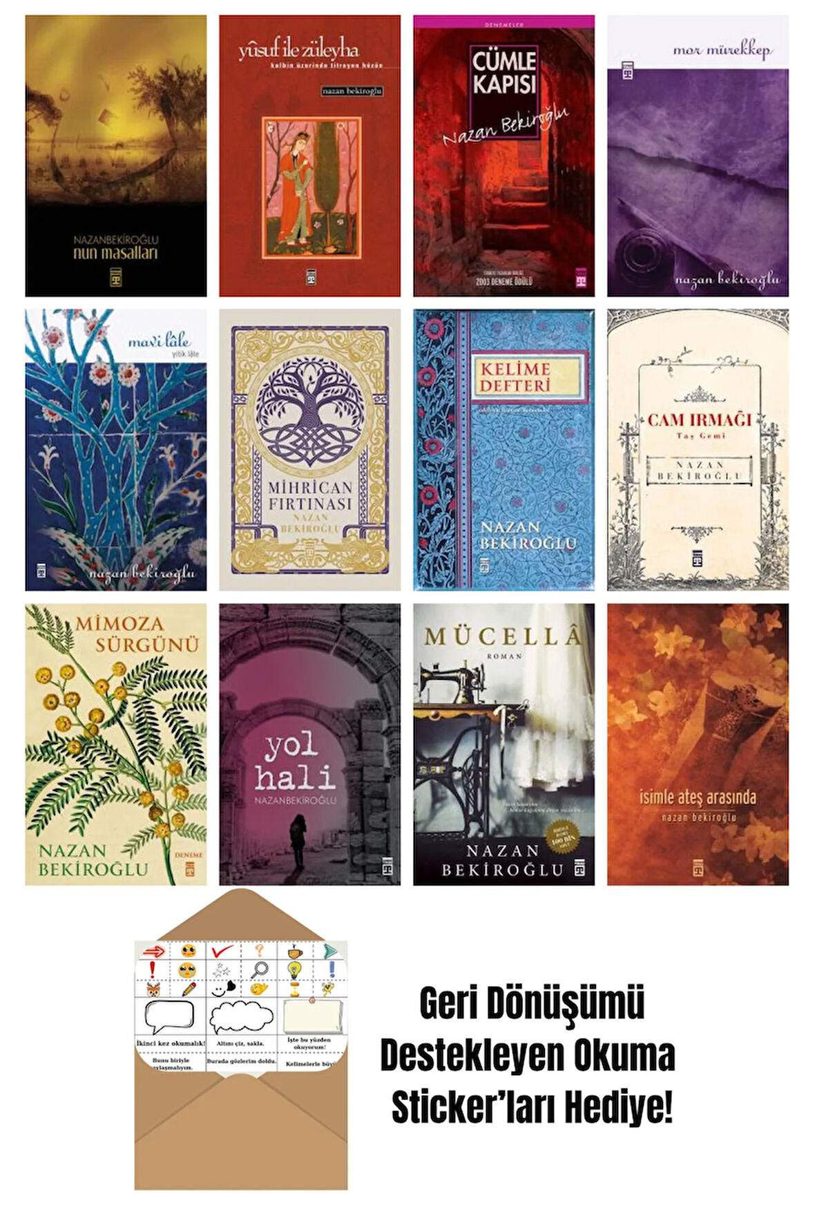 Nazan Bekiroğlu 12 Kitap Seti + Okuma Sticker'ları