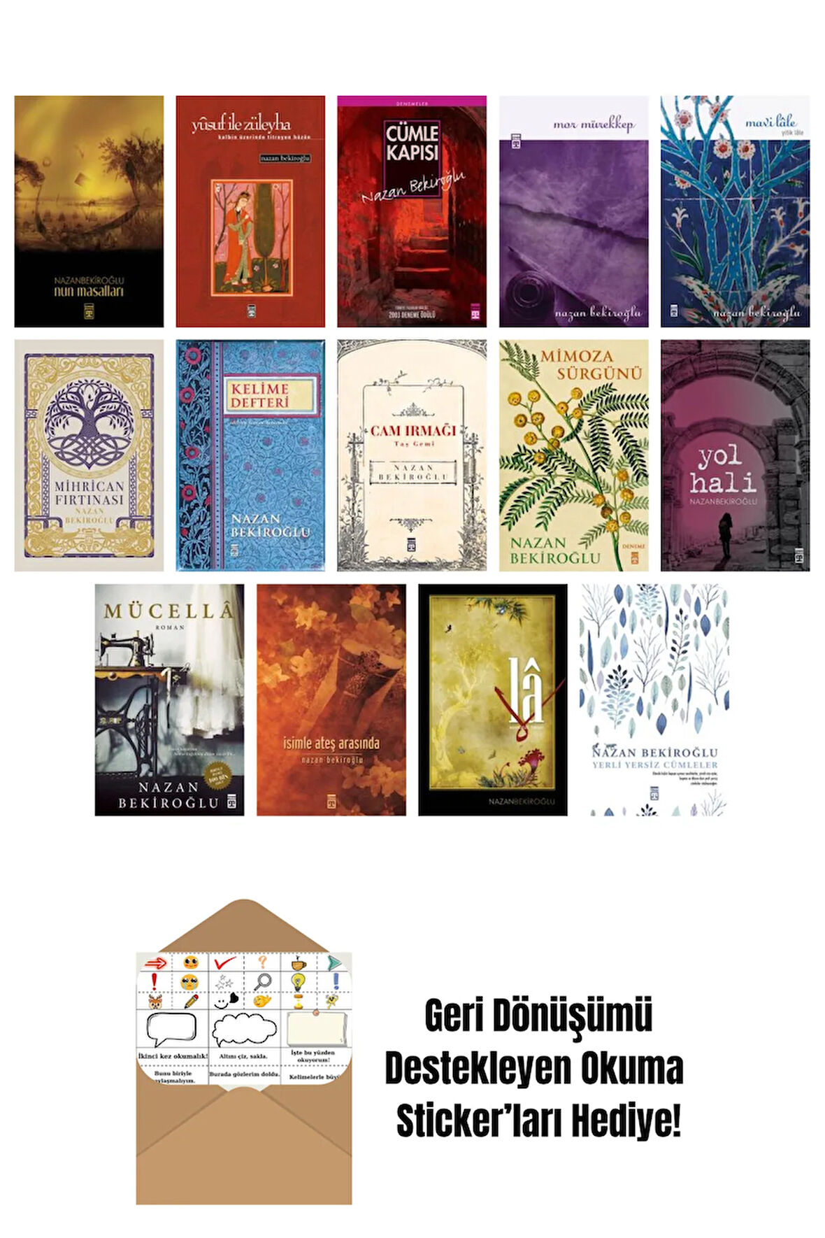 Nazan Bekiroğlu 14 Kitap Seti + Okuma Sticker'ları