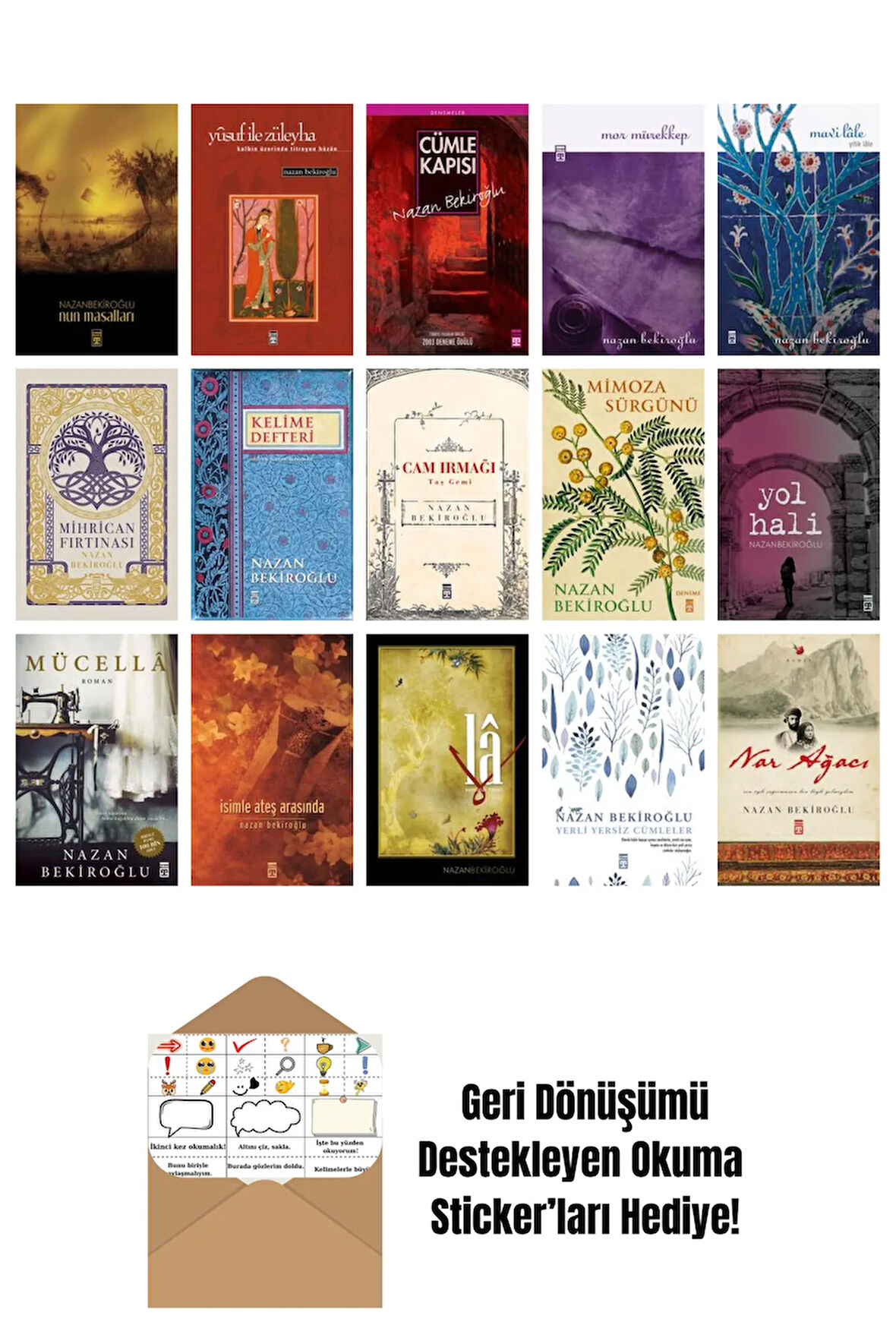 Nazan Bekiroğlu 15 Kitap Seti + Okuma Sticker'ları