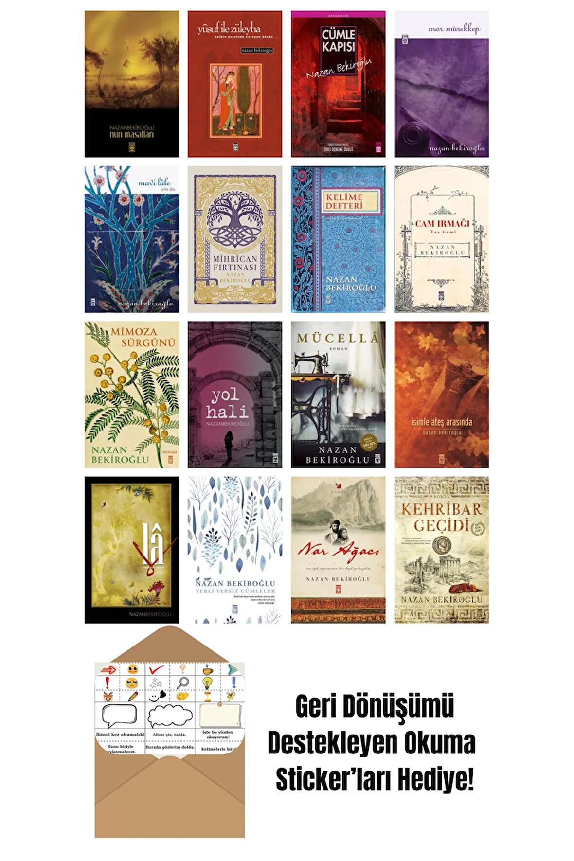 Nazan Bekiroğlu 16 Kitap Seti + Okuma Sticker'ları