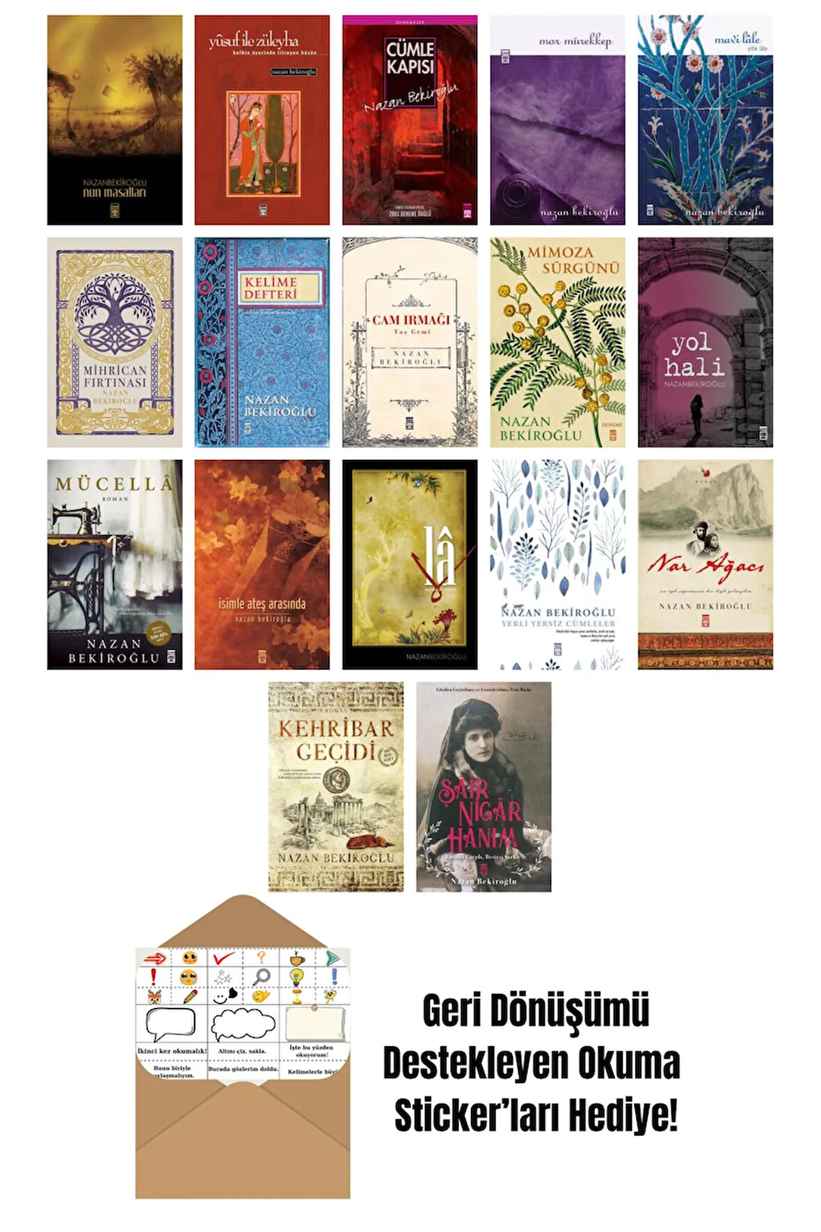 Nazan Bekiroğlu 17 Kitap Seti + Okuma Sticker'ları