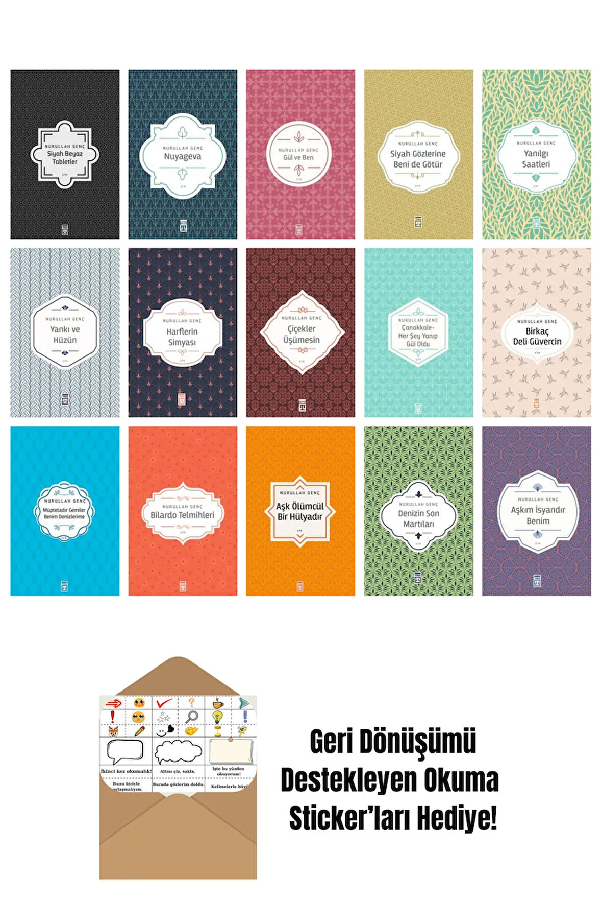 Nurullah Genç 15 Kitap Seti + Okuma Sticker'ları