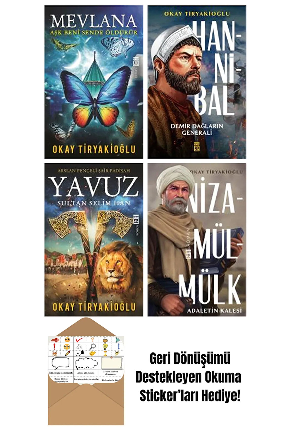 Okay Tiryakioğlu 4 Kitap Seti + Okuma Sticker'ları