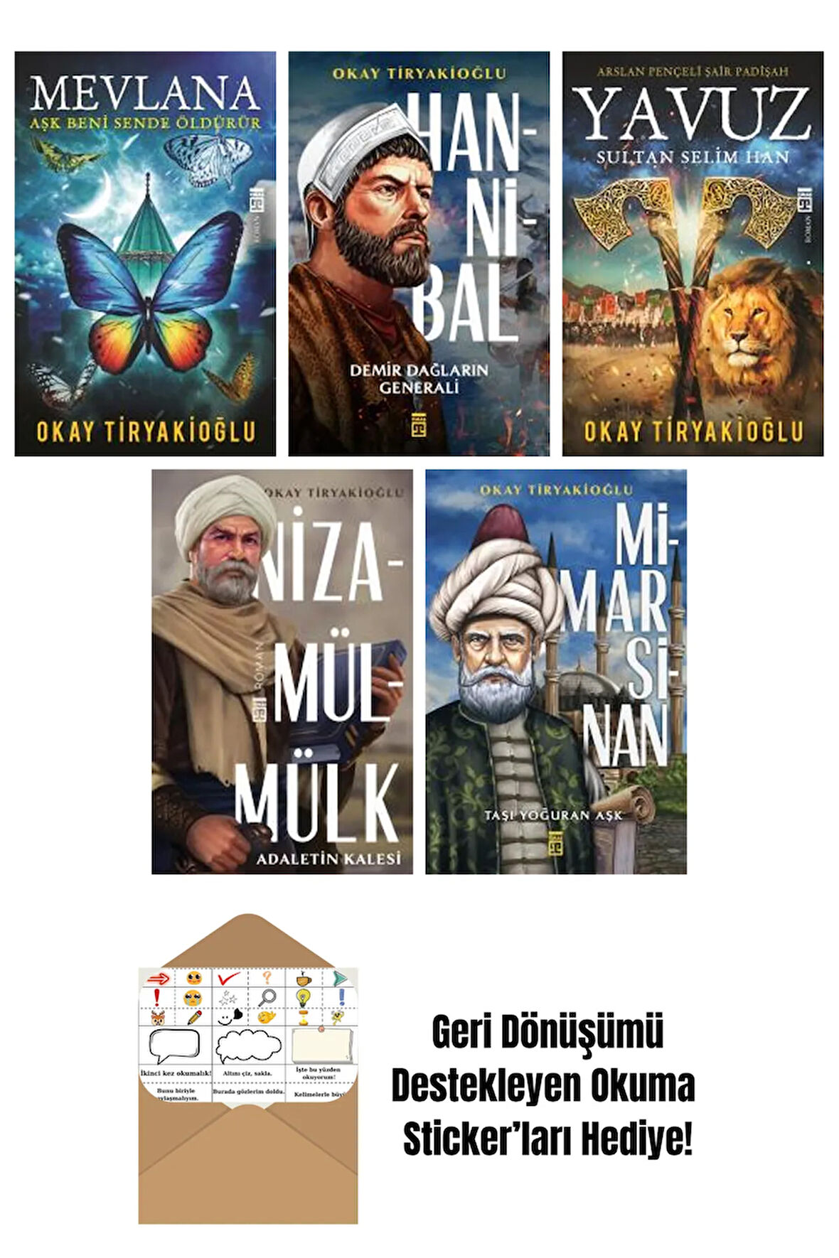 Okay Tiryakioğlu 5 Kitap Seti + Okuma Sticker'ları