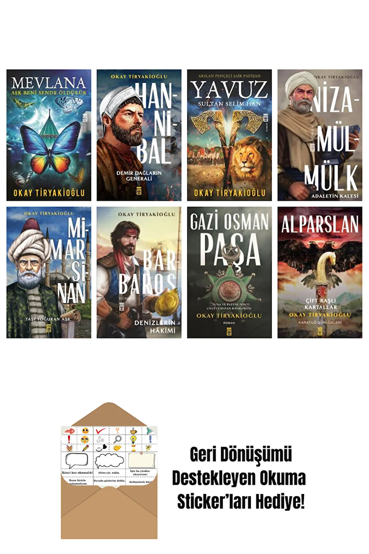 Okay Tiryakioğlu 8 Kitap Seti + Okuma Sticker'ları
