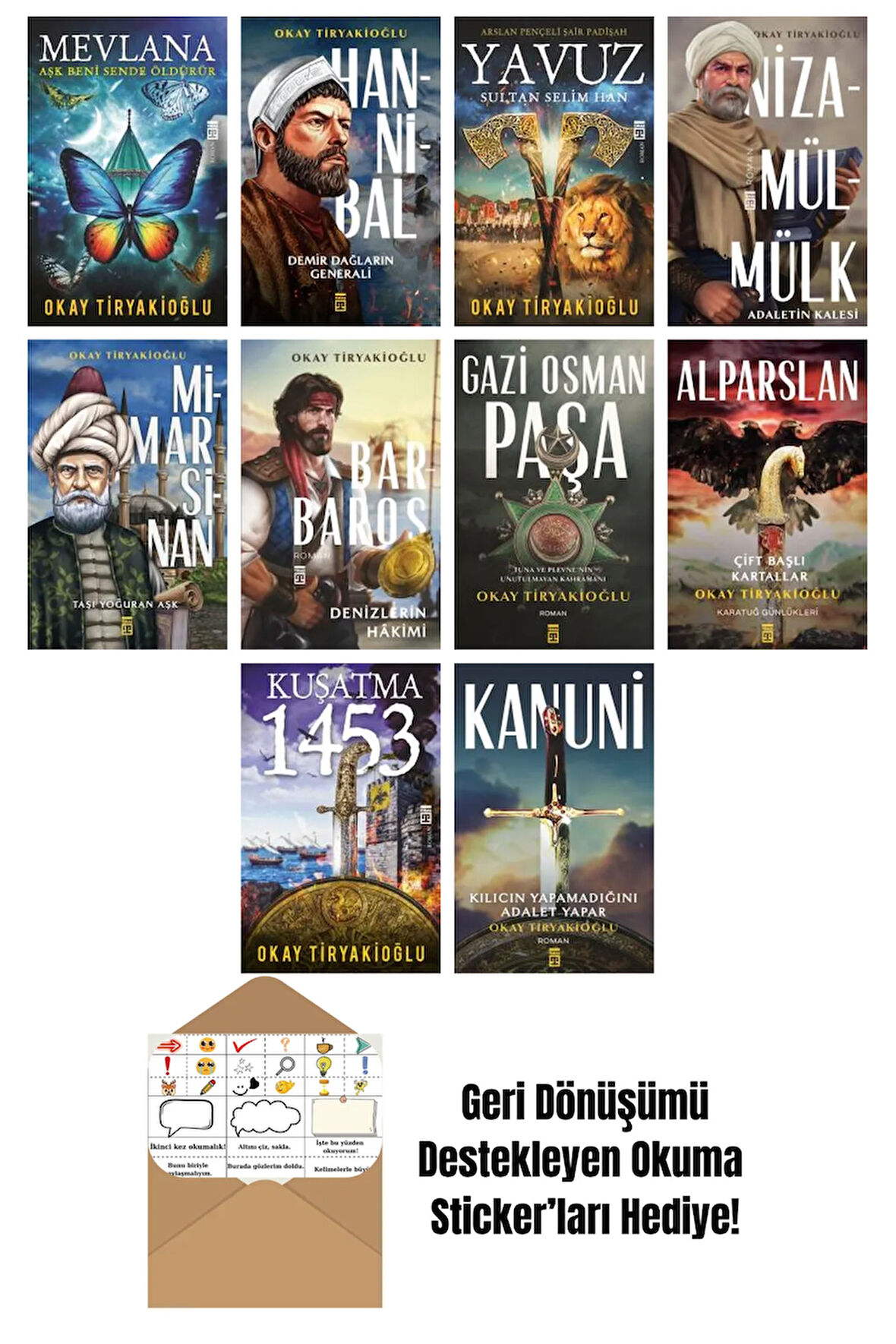 Okay Tiryakioğlu 10 Kitap Seti + Okuma Sticker'ları