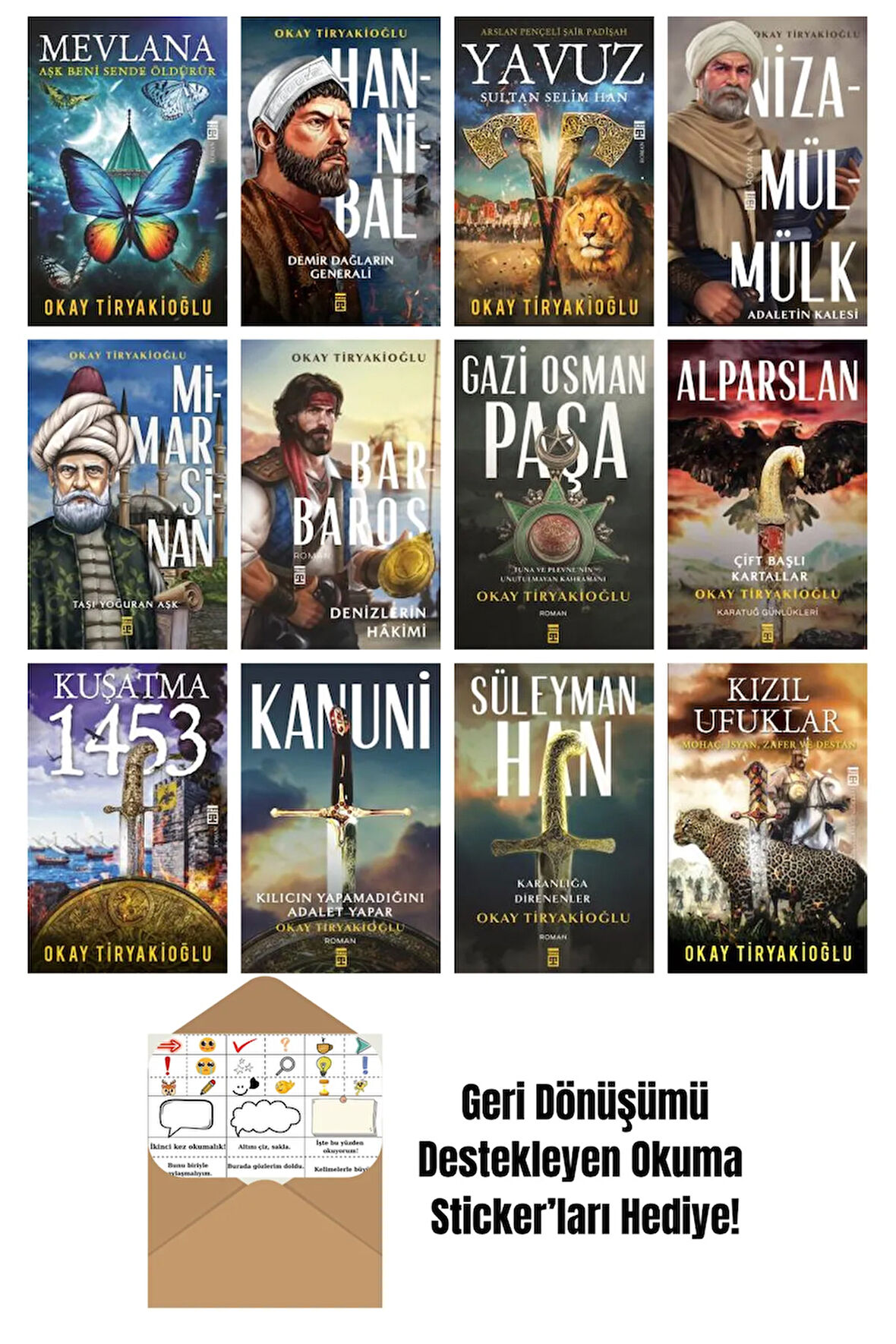 Okay Tiryakioğlu 12 Kitap Seti + Okuma Sticker'ları