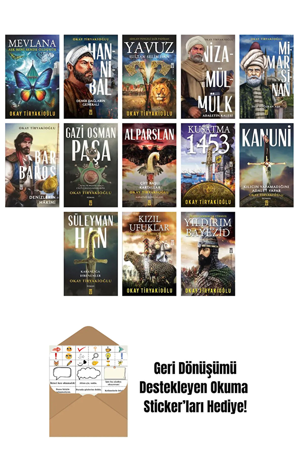 Okay Tiryakioğlu 13 Kitap Seti + Okuma Sticker'ları