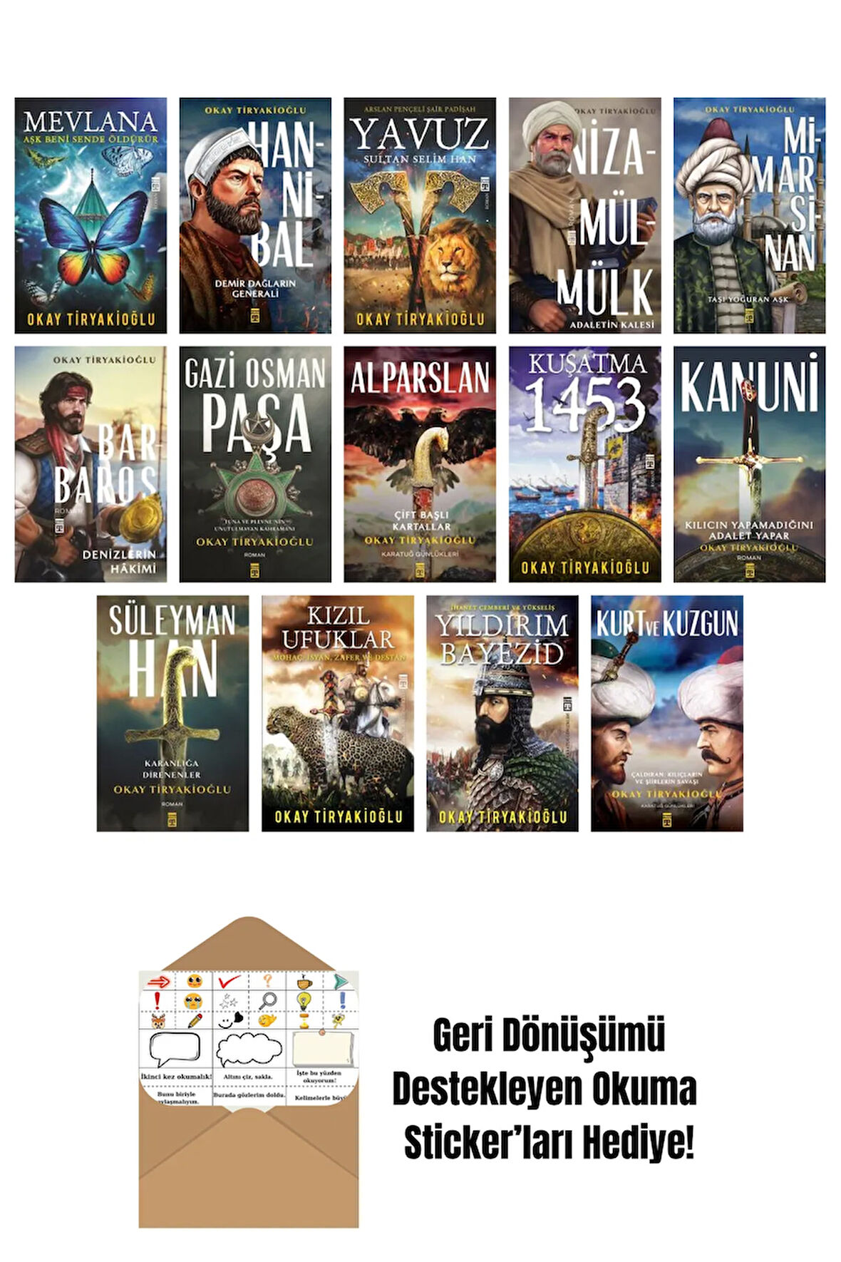 Okay Tiryakioğlu 14 Kitap Seti + Okuma Sticker'ları