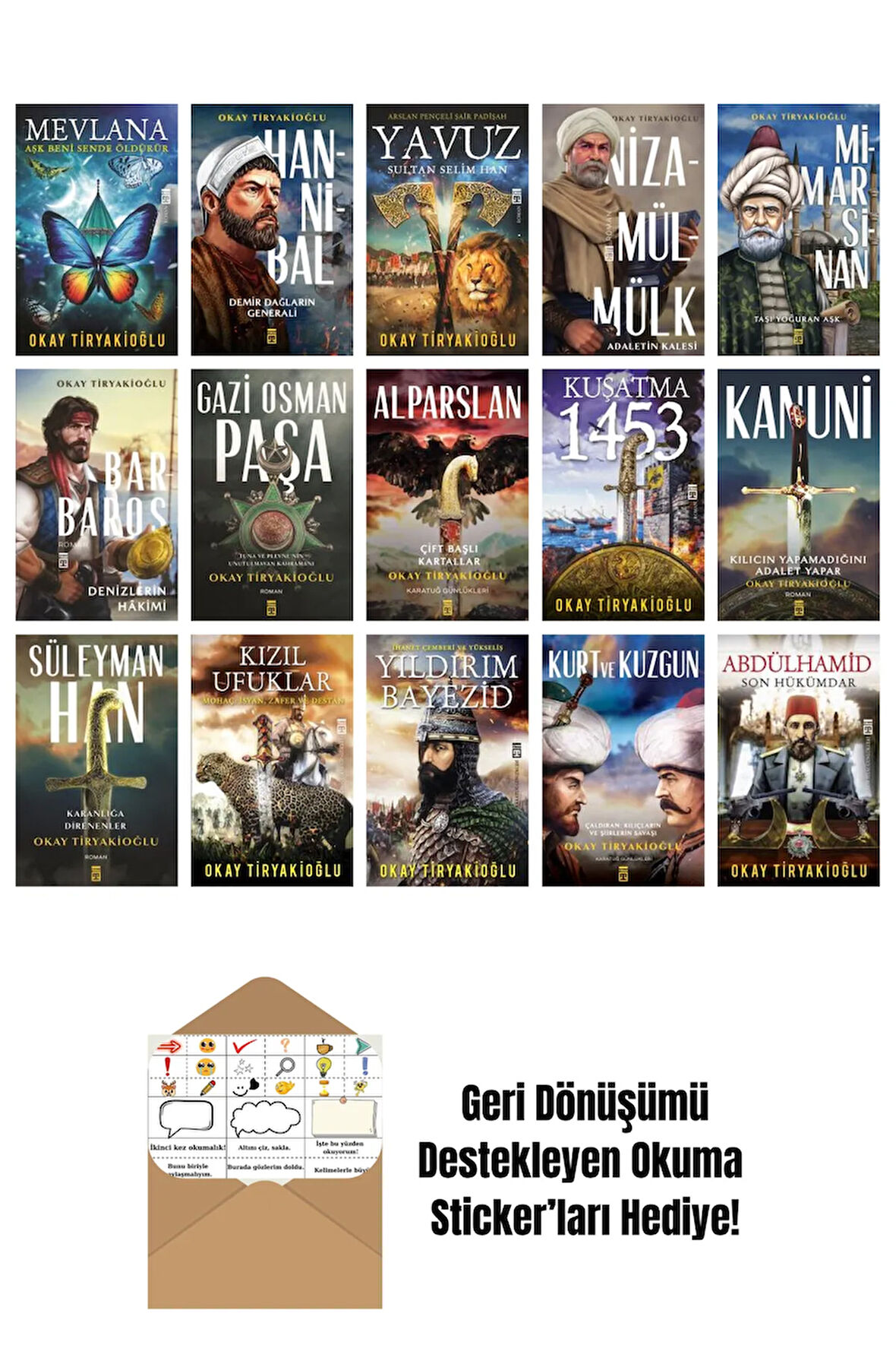 Okay Tiryakioğlu 15 Kitap Seti + Okuma Sticker'ları