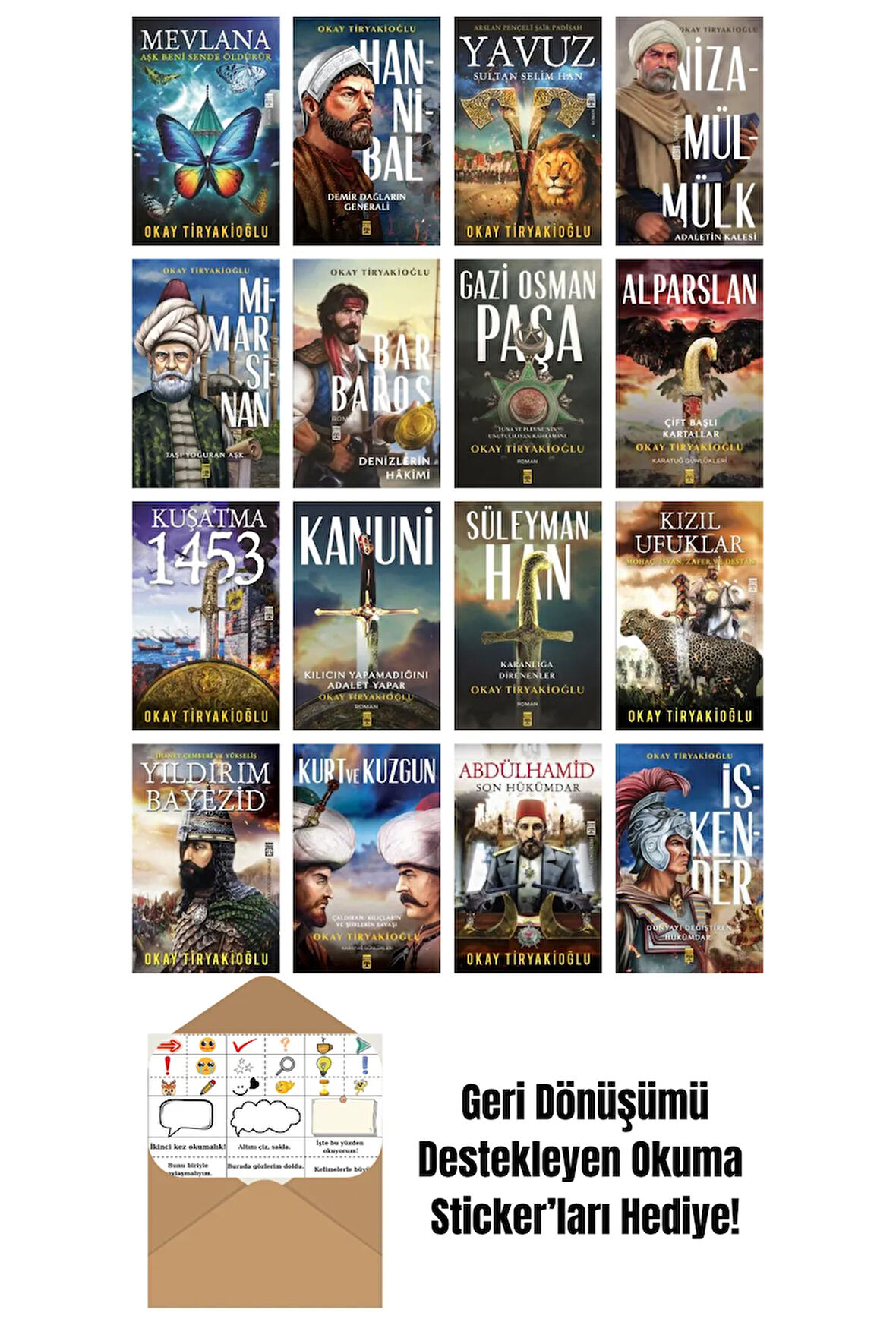 Okay Tiryakioğlu 16 Kitap Seti + Okuma Sticker'ları