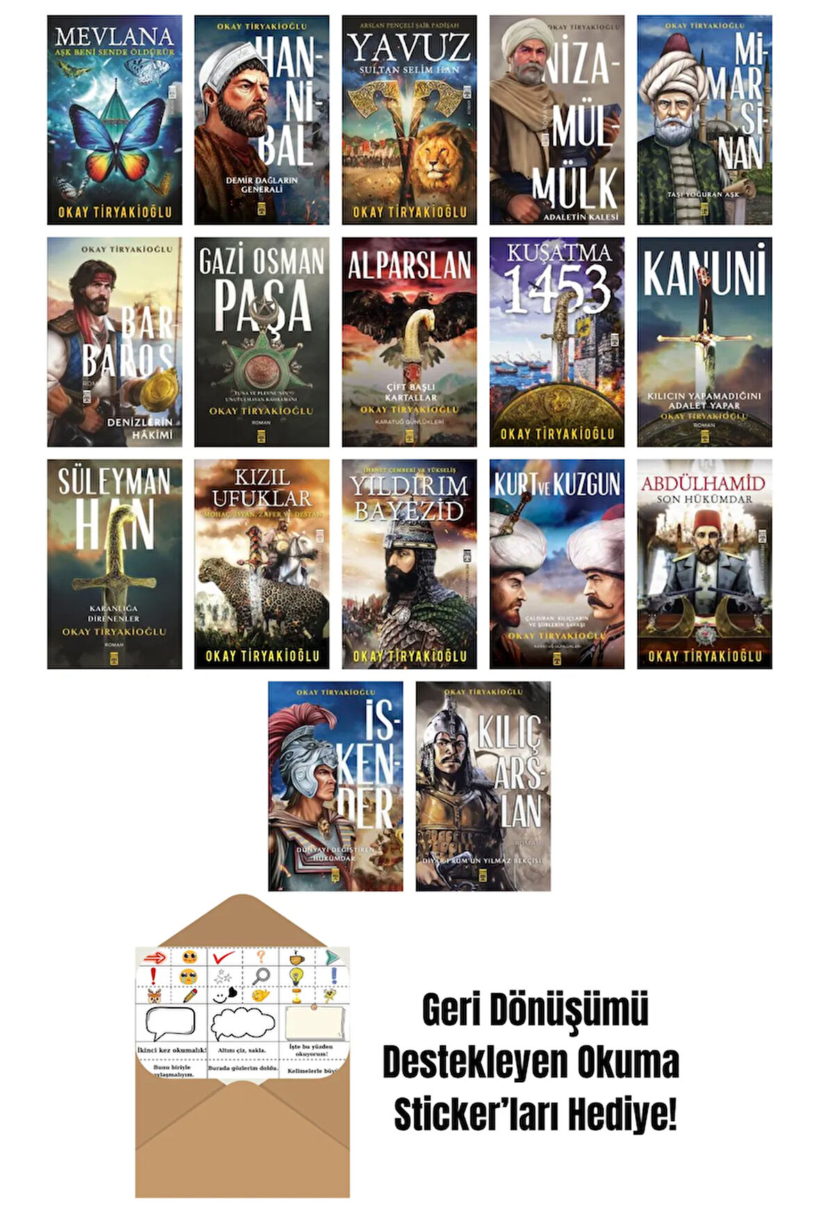 Okay Tiryakioğlu 17 Kitap Seti + Okuma Sticker'ları