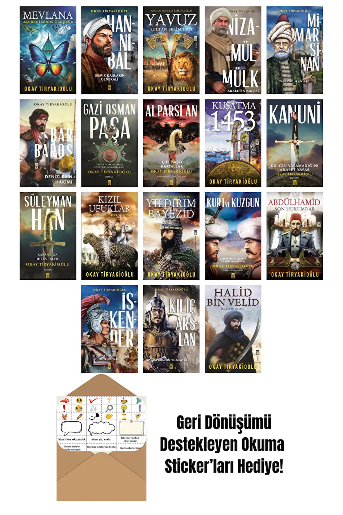 Okay Tiryakioğlu 18 Kitap Seti + Okuma Sticker'ları