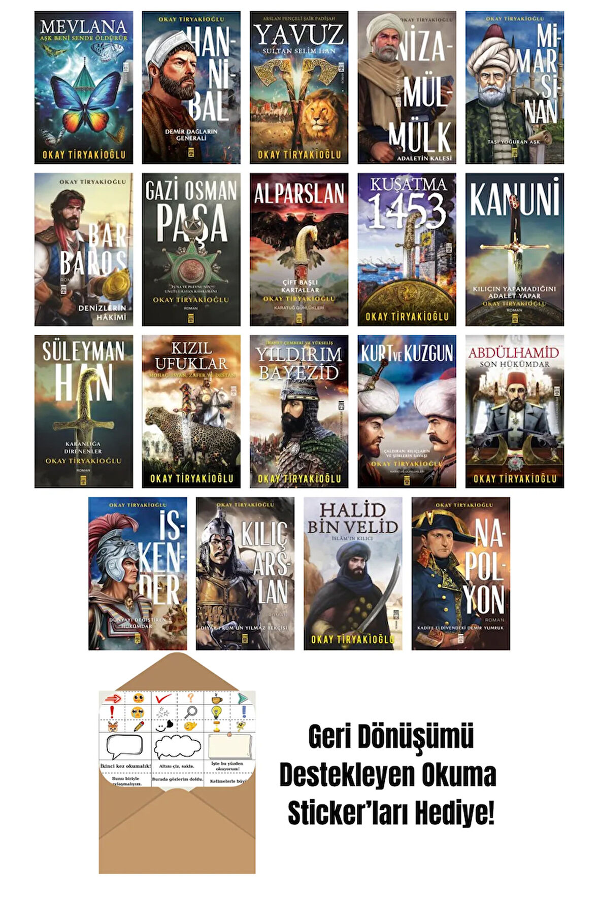 Okay Tiryakioğlu 19 Kitap Seti + Okuma Sticker'ları