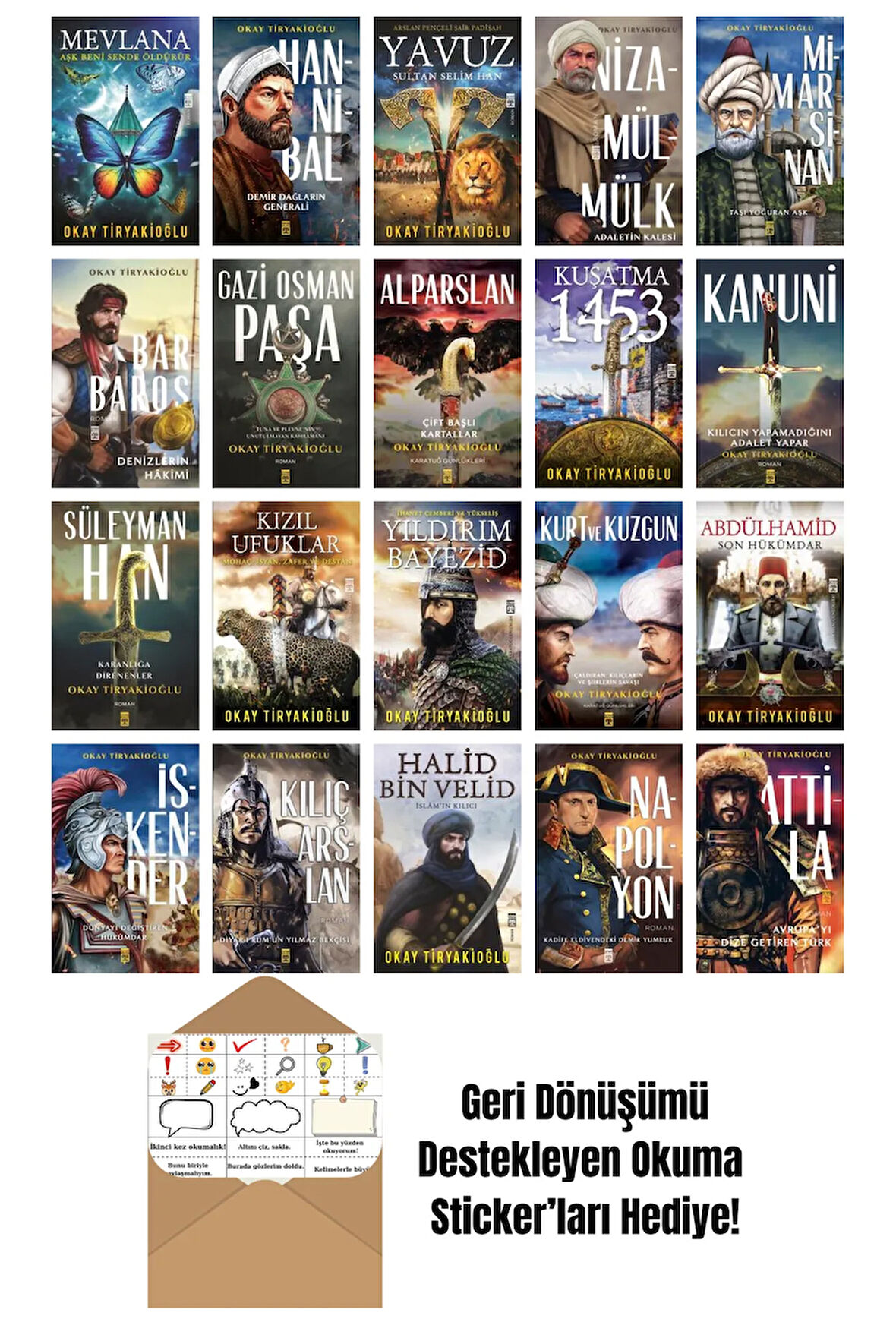Okay Tiryakioğlu 20 Kitap Seti + Okuma Sticker'ları