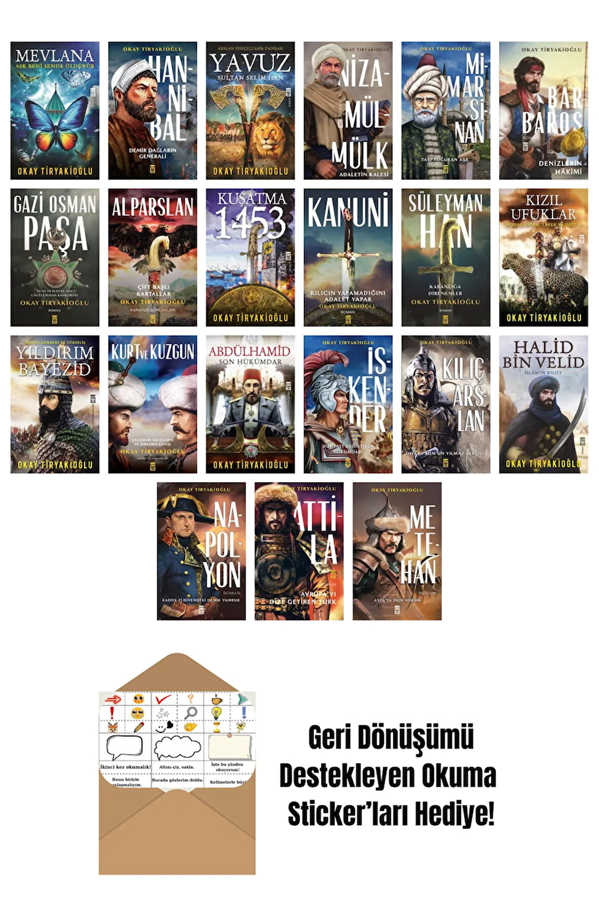 Okay Tiryakioğlu 21 Kitap Seti + Okuma Sticker'ları