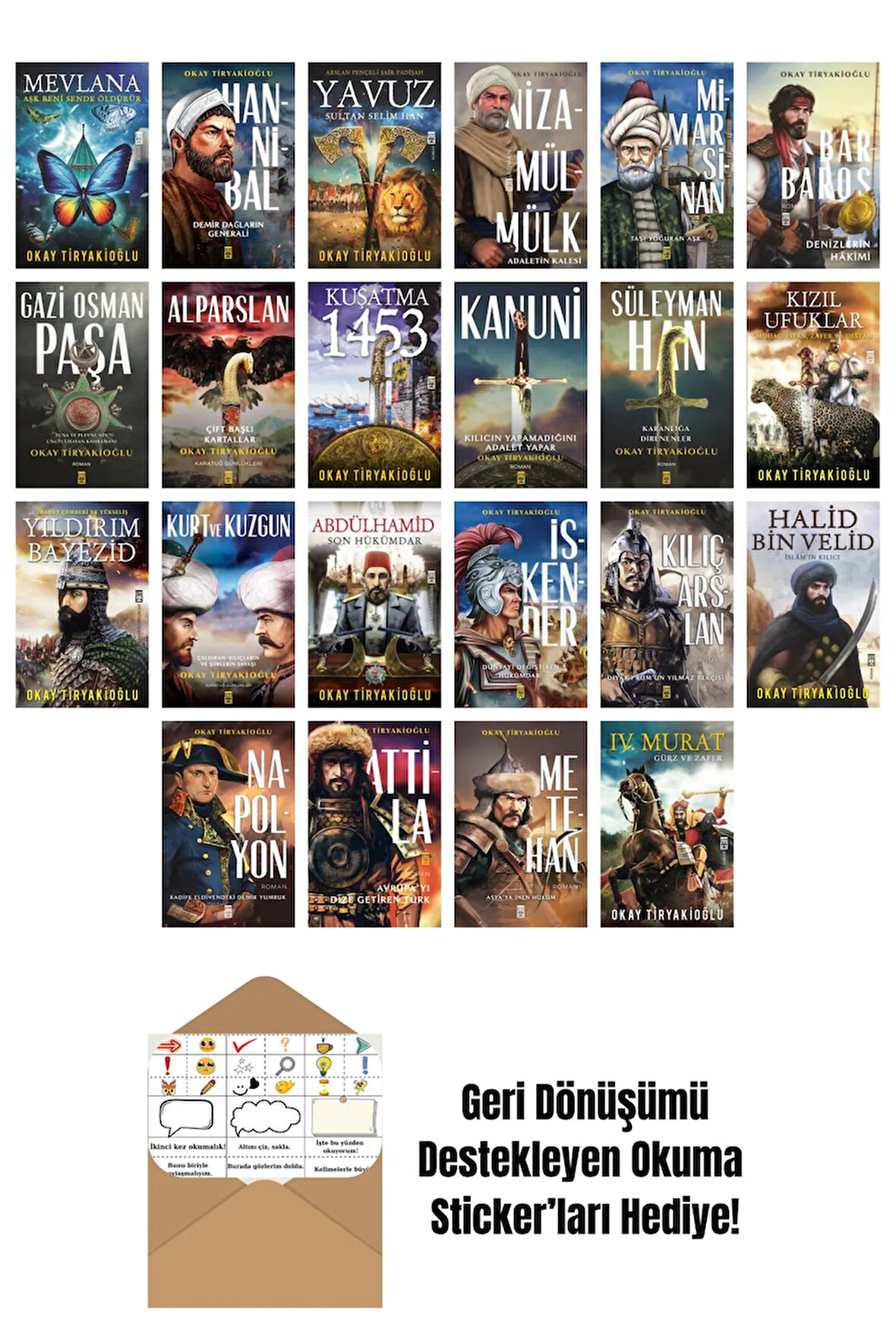 Okay Tiryakioğlu 22 Kitap Seti + Okuma Sticker'ları