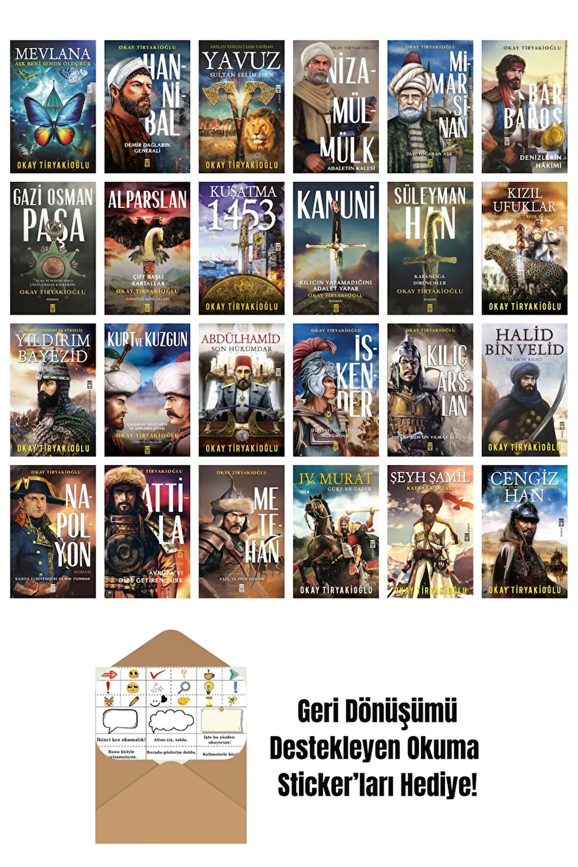 Okay Tiryakioğlu 24 Kitap Seti + Okuma Sticker'ları