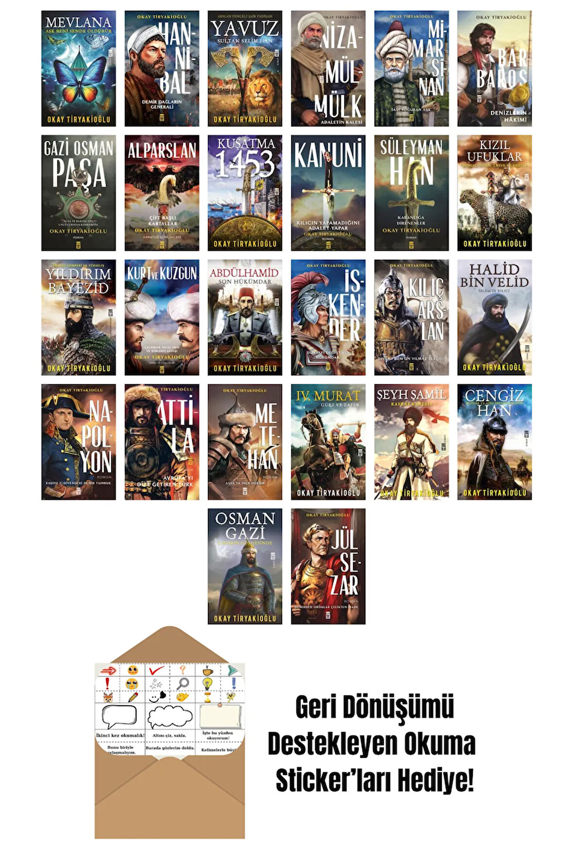 Okay Tiryakioğlu 26 Kitap Seti + Okuma Sticker'ları