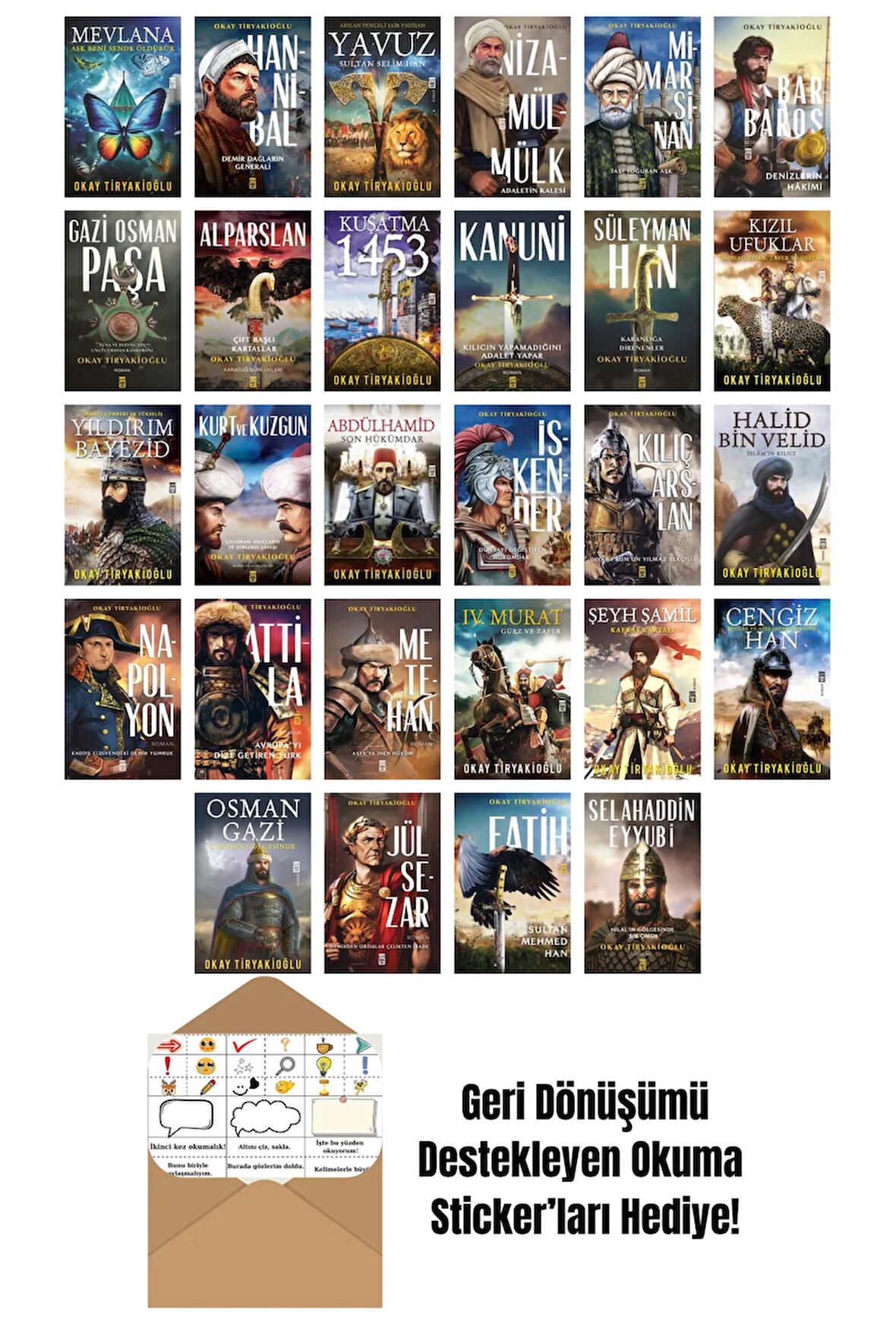 Okay Tiryakioğlu 28 Kitap Seti + Okuma Sticker'ları