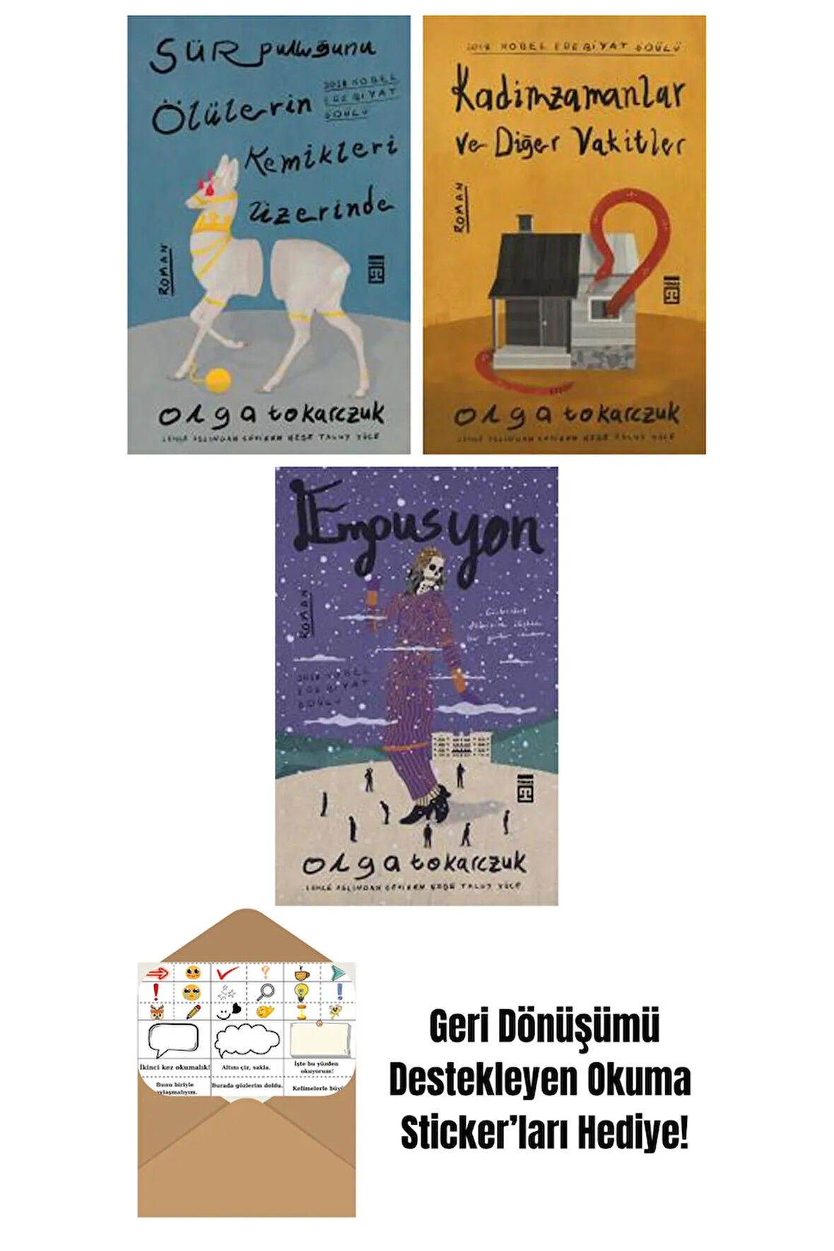Olga Tokarczuk 3 Kitap Seti + Okuma Sticker'ları
