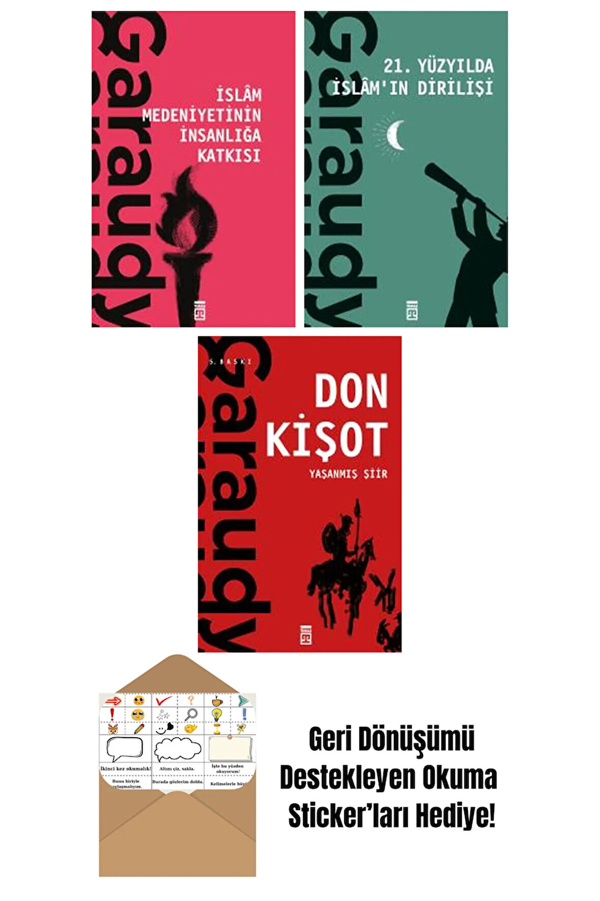 Roger Garaudy 3 Kitap Seti + Okuma Sticker'ları
