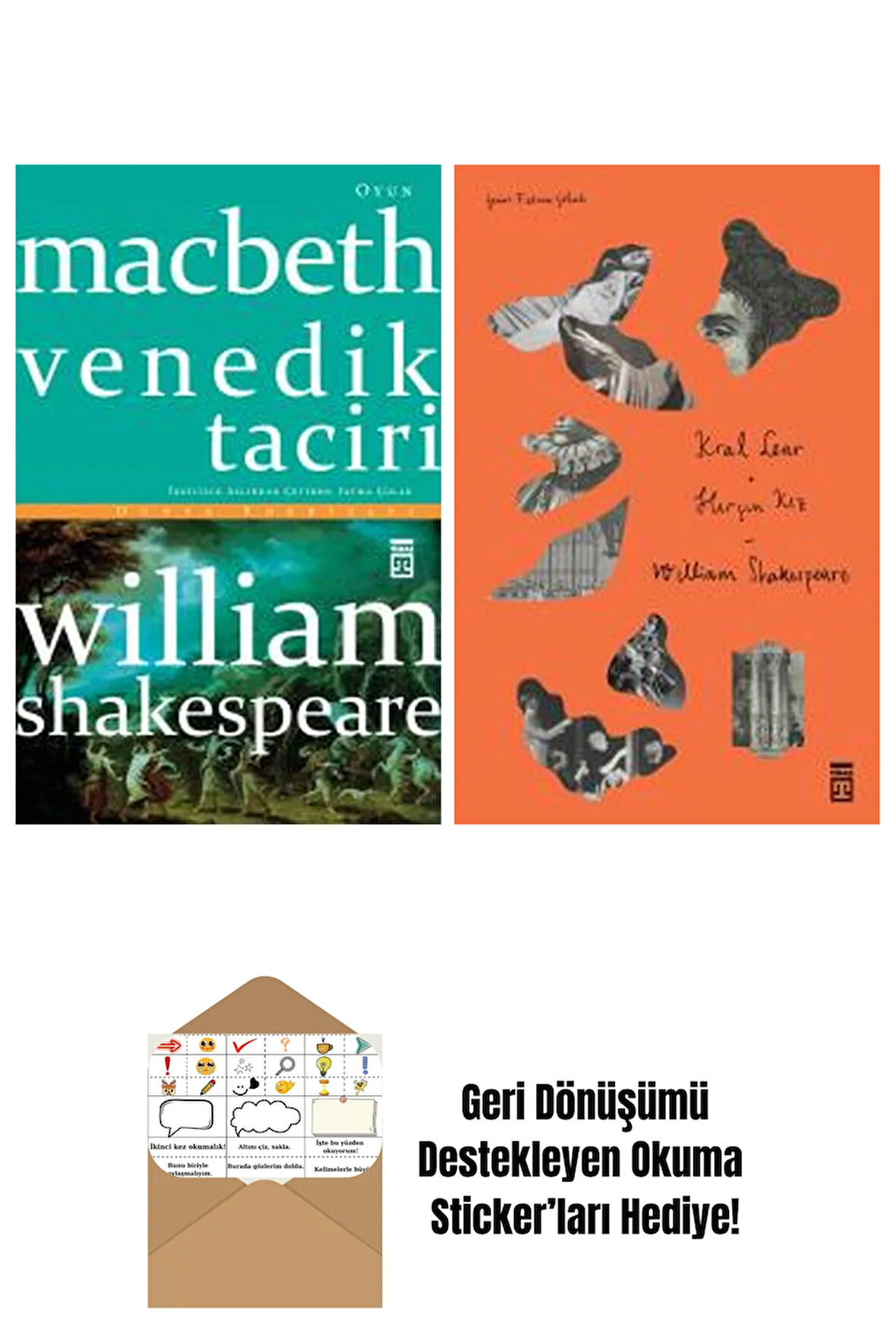 William Shakespeare 2 Kitap Seti + Okuma Sticker'ları