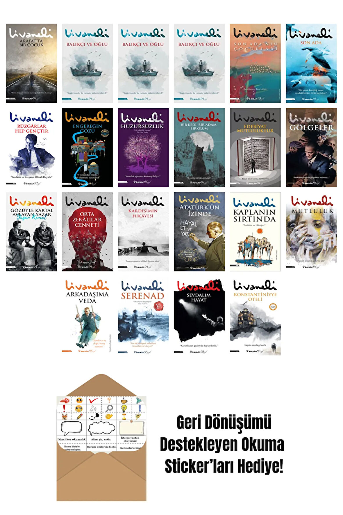 Zülfü Livaneli 22 Kitap Seti + Okuma Sticker'ları