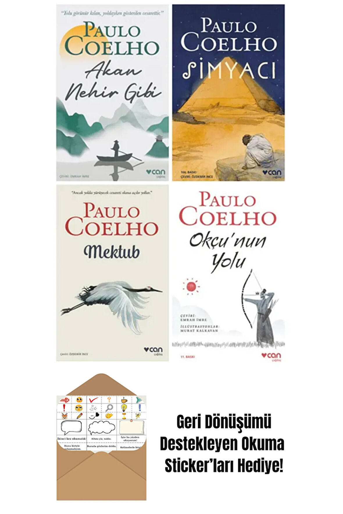 4 Kitap Set Paulo Coelho + Okuma Sticker'ları