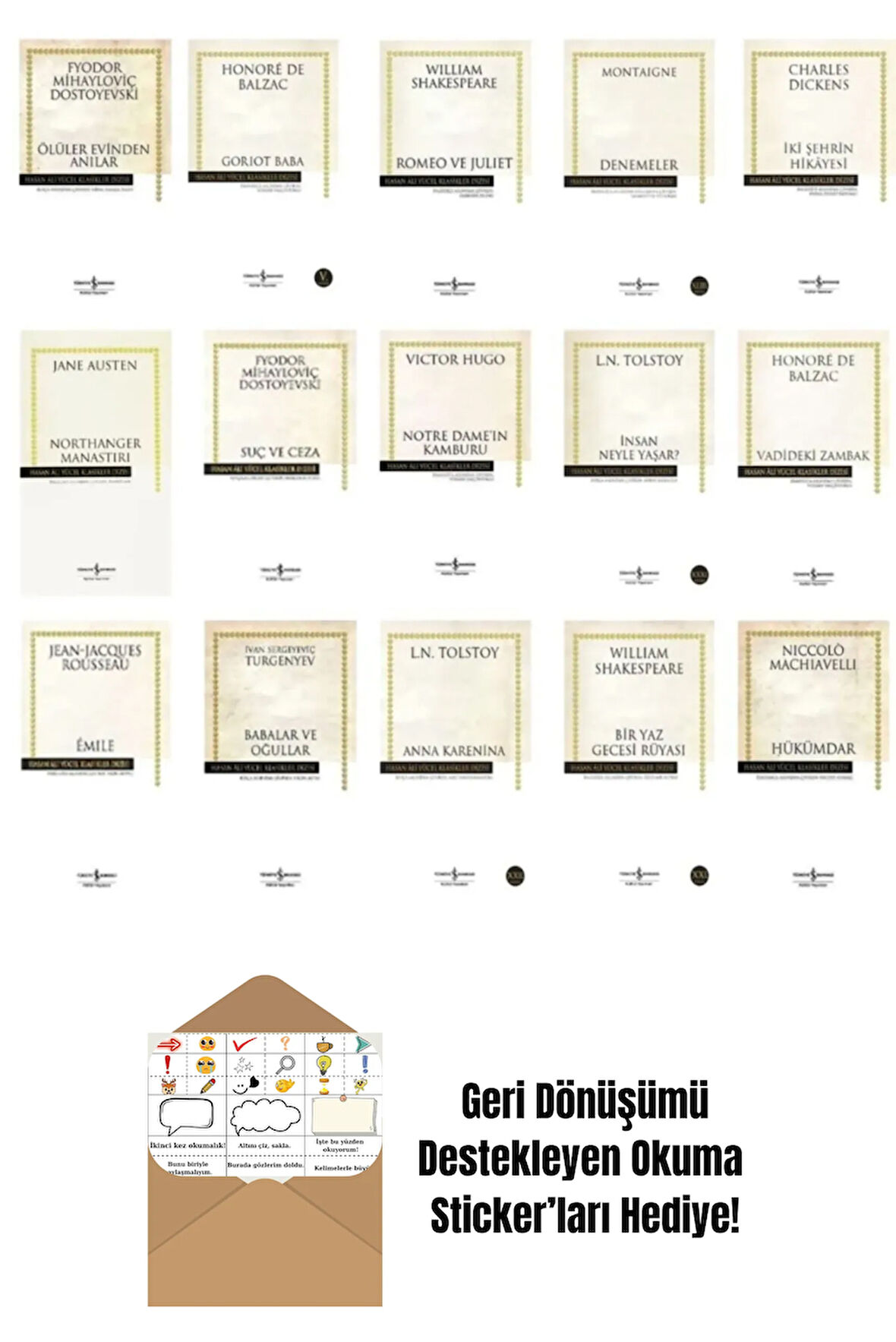 Hasan Ali Yücel Dünya Klasikleri 15 Kitap Set + Okuma Sticker'ları