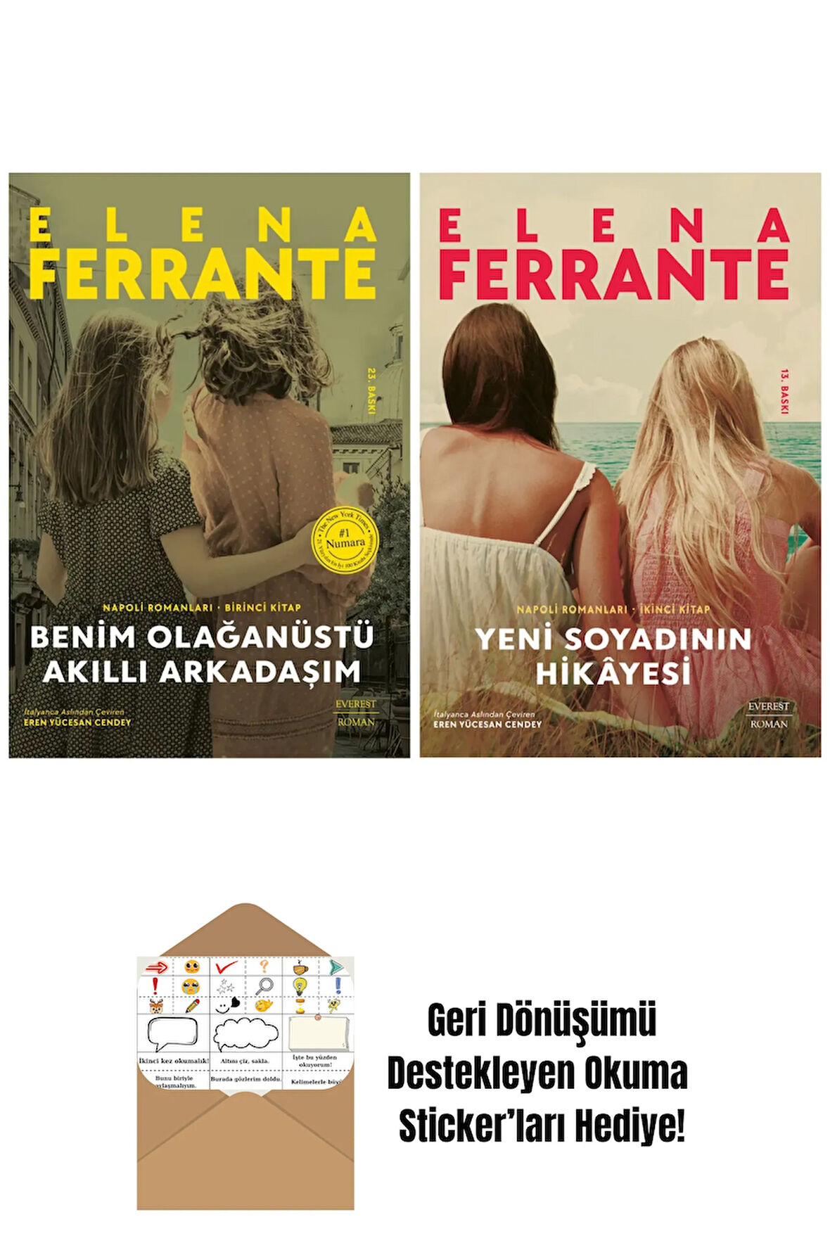 Elena Ferrante 2 Kitap Set + Okuma Sticker'ları