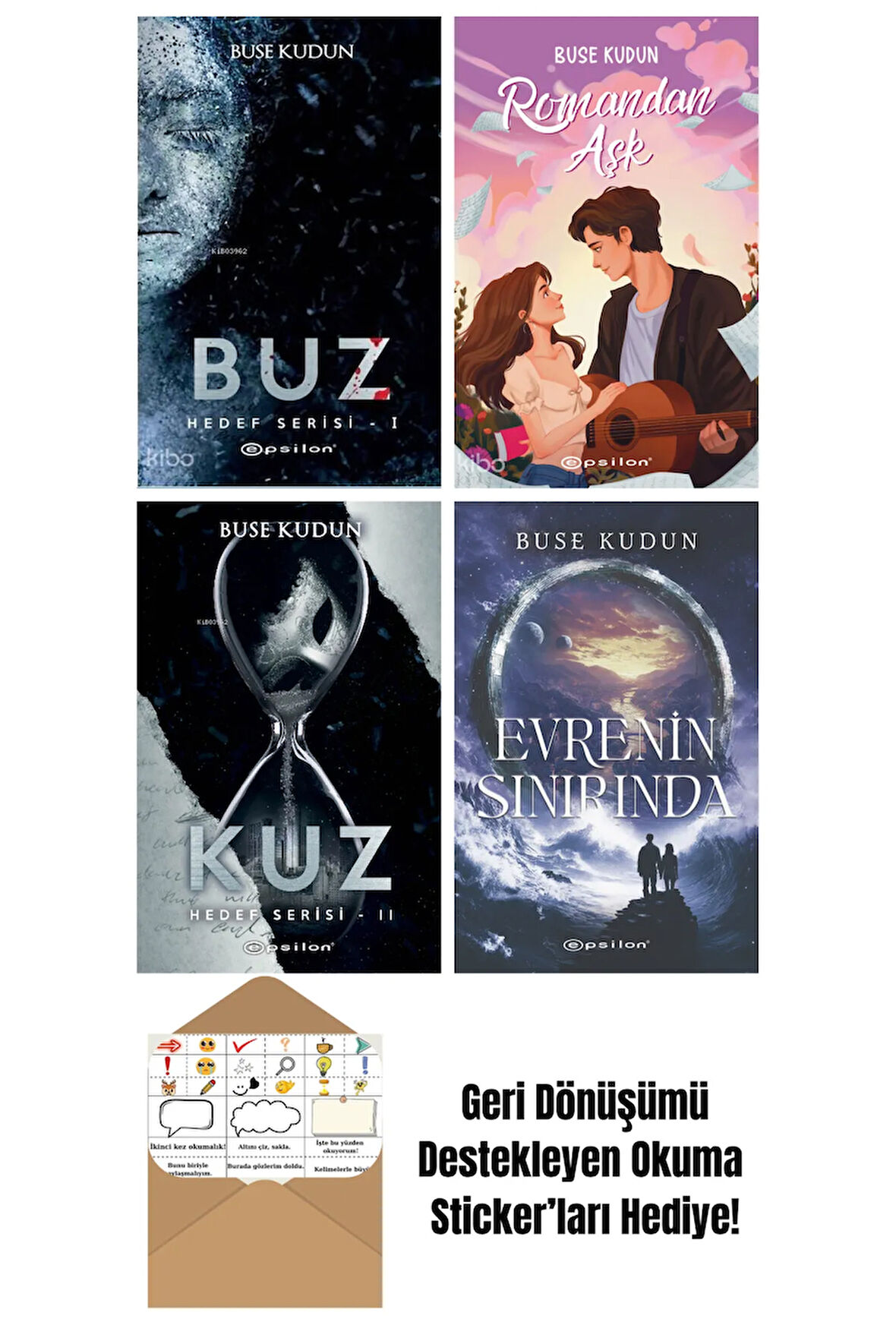 Buse Kudun 4 Kitap Seti + Okuma Sticker'ları