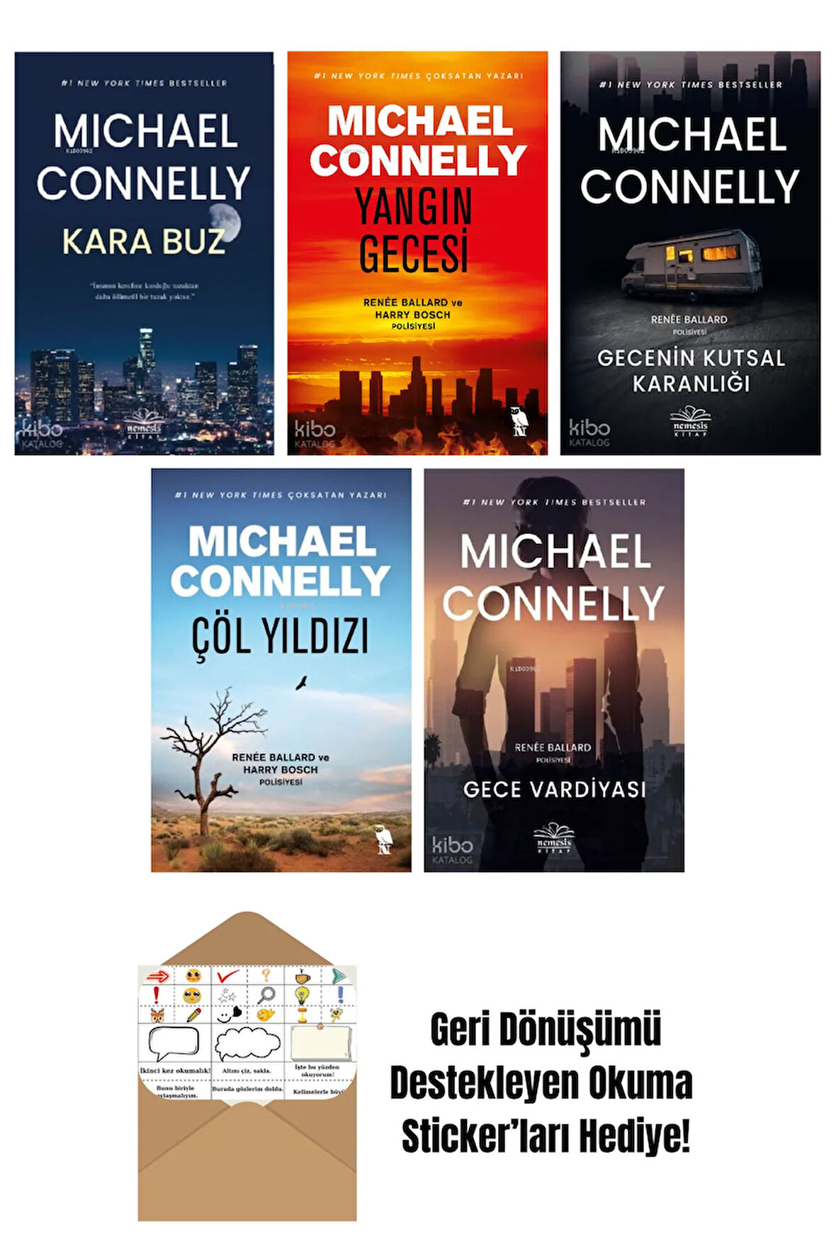 Michael Connelly 5 Kitap Seti + Okuma Sticker'ları