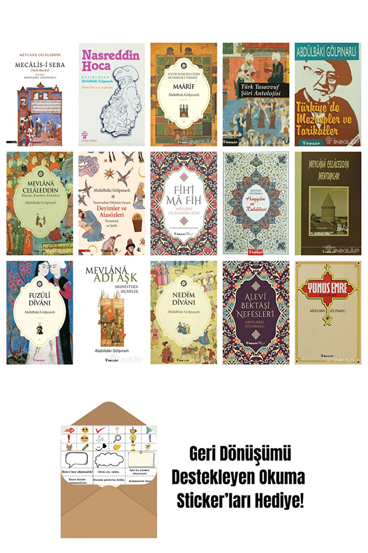 Abdülbaki Gölpınarlı 15 Kitap Seti + Okuma Sticker'ları