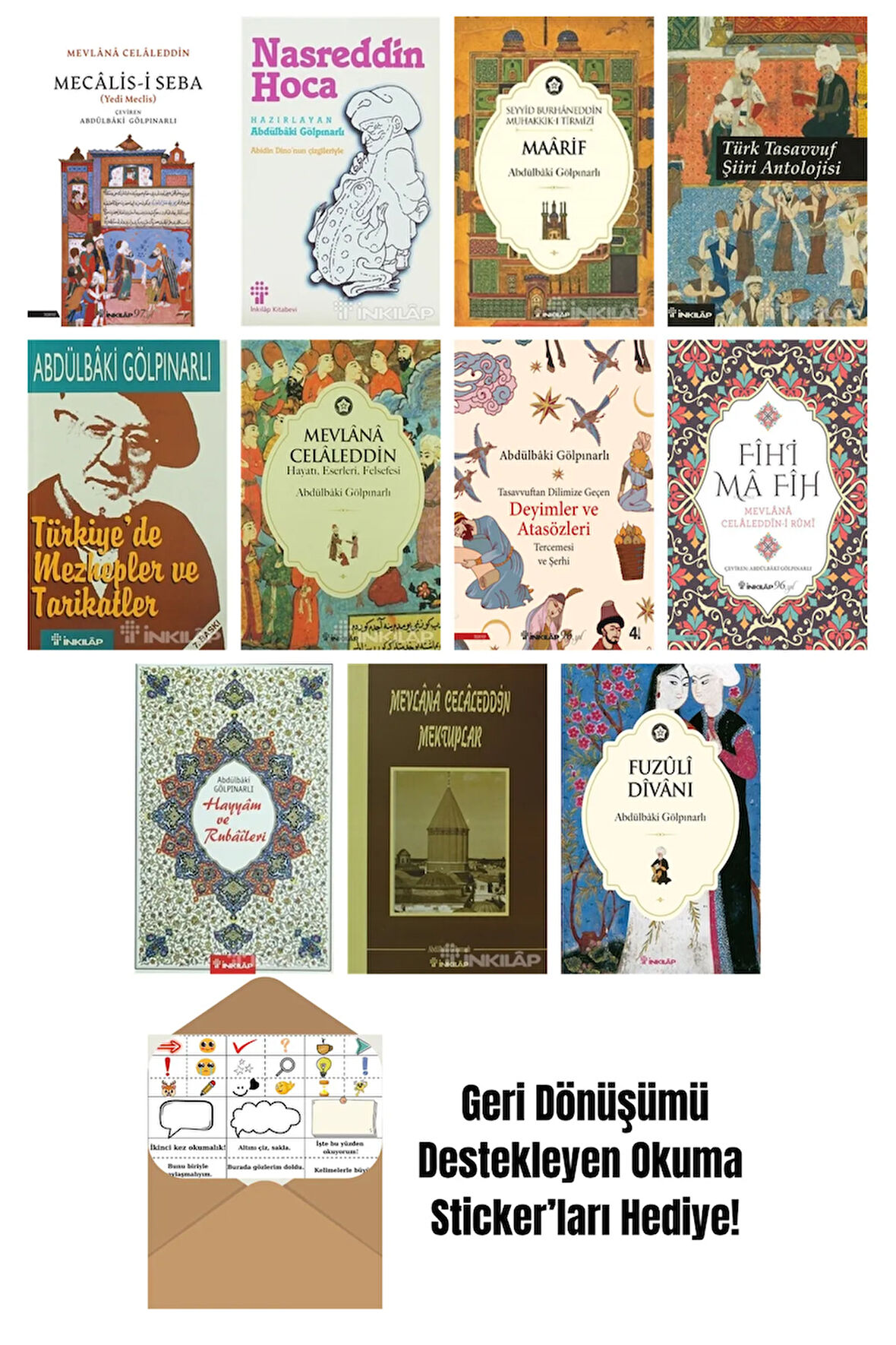 Abdülbaki Gölpınarlı 11 Kitap Seti + Okuma Sticker'ları