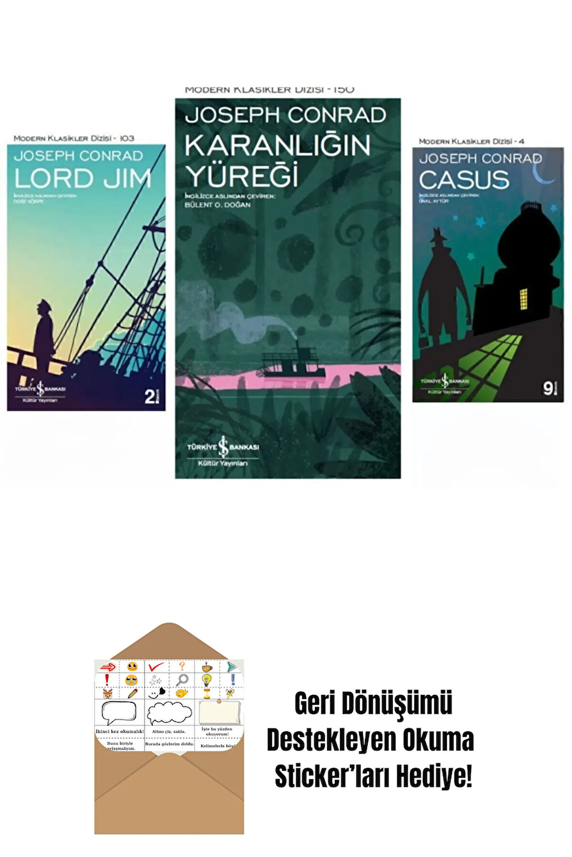Joseph Conrad 3 Kitap Set + Okuma Sticker'ları