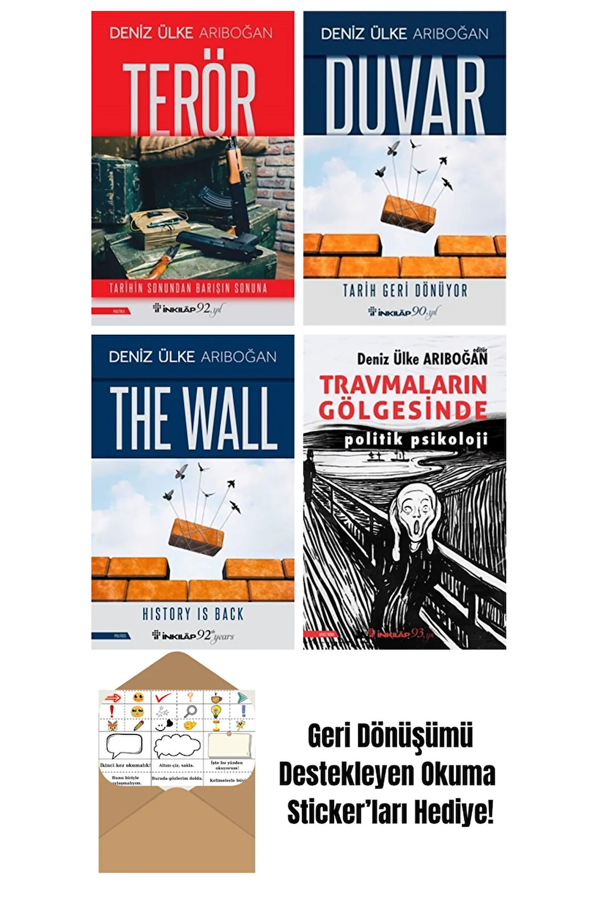 Deniz Ülke Arıboğan 4 Kitap Seti + Okuma Sticker'ları
