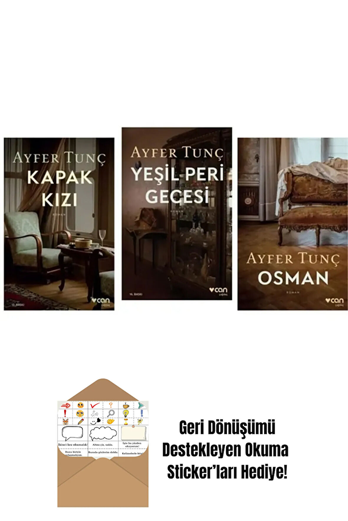 Kapak Kızı / Yeşil Peri Gecesi / Osman - Ayfer Tunç 3 Kitap Set + Okuma Sticker'ları