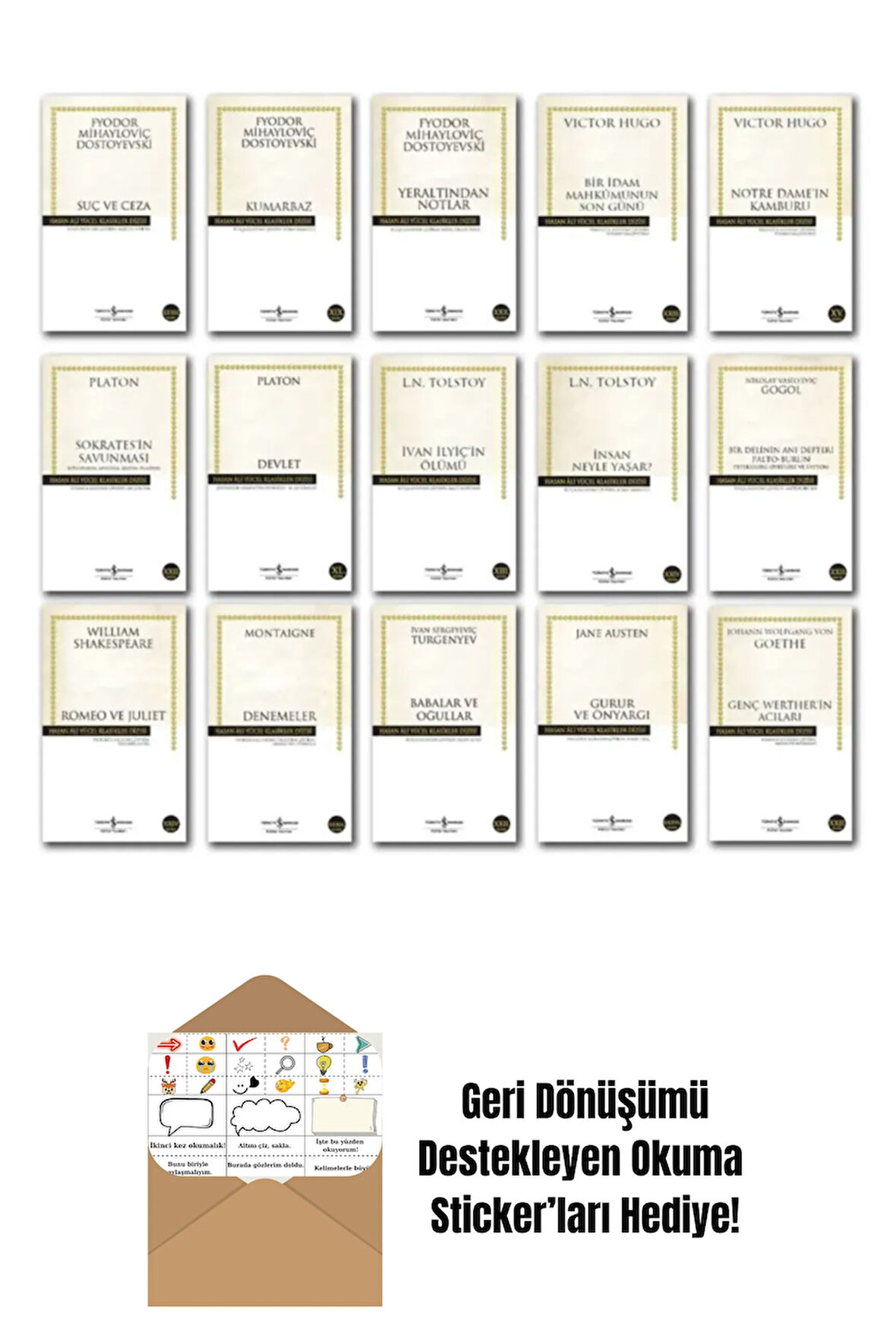 Hasan Ali Yücel Dünya Klasikleri Set 15 Kitap + Okuma Sticker'ları