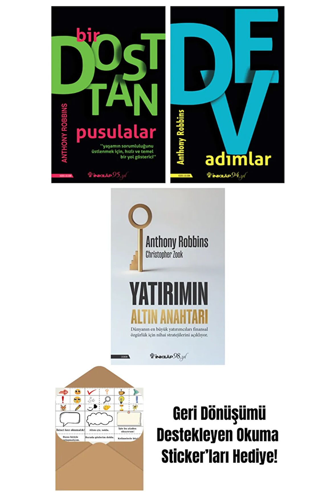 Anthony Robbins 3 Kitap Seti + Okuma Sticker'ları