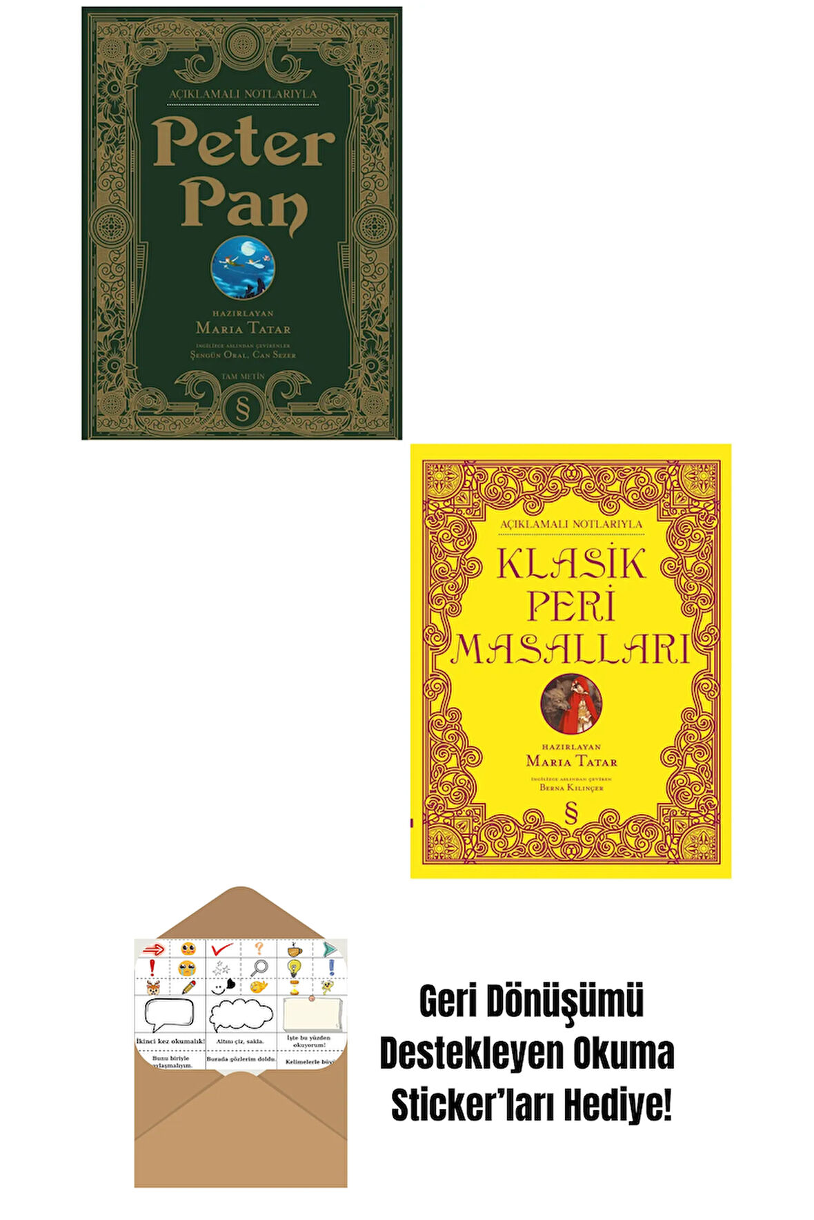 Peter Pan + Klasik Peri Masalları 2 Kitap Set Özel Baskılar (Ciltli) + Okuma Sticker'ları