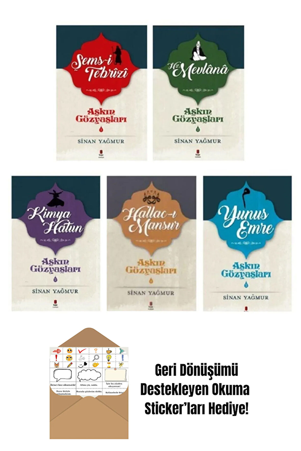Aşkın Gözyaşları 5 Kitap Set Sinan Yağmur + Okuma Sticker'ları
