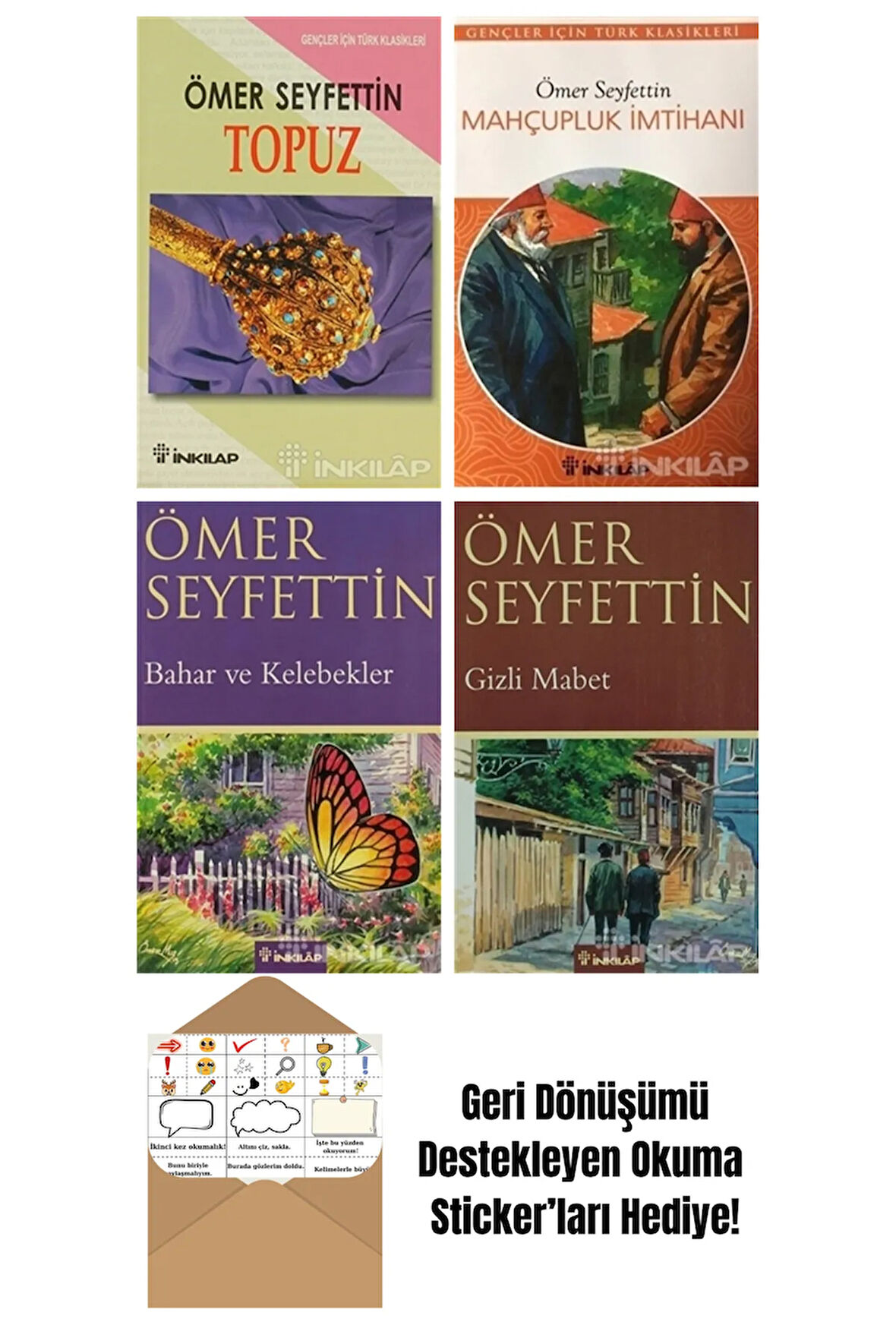Ömer Seyfettin 4 Kitap Seti + Okuma Sticker'ları