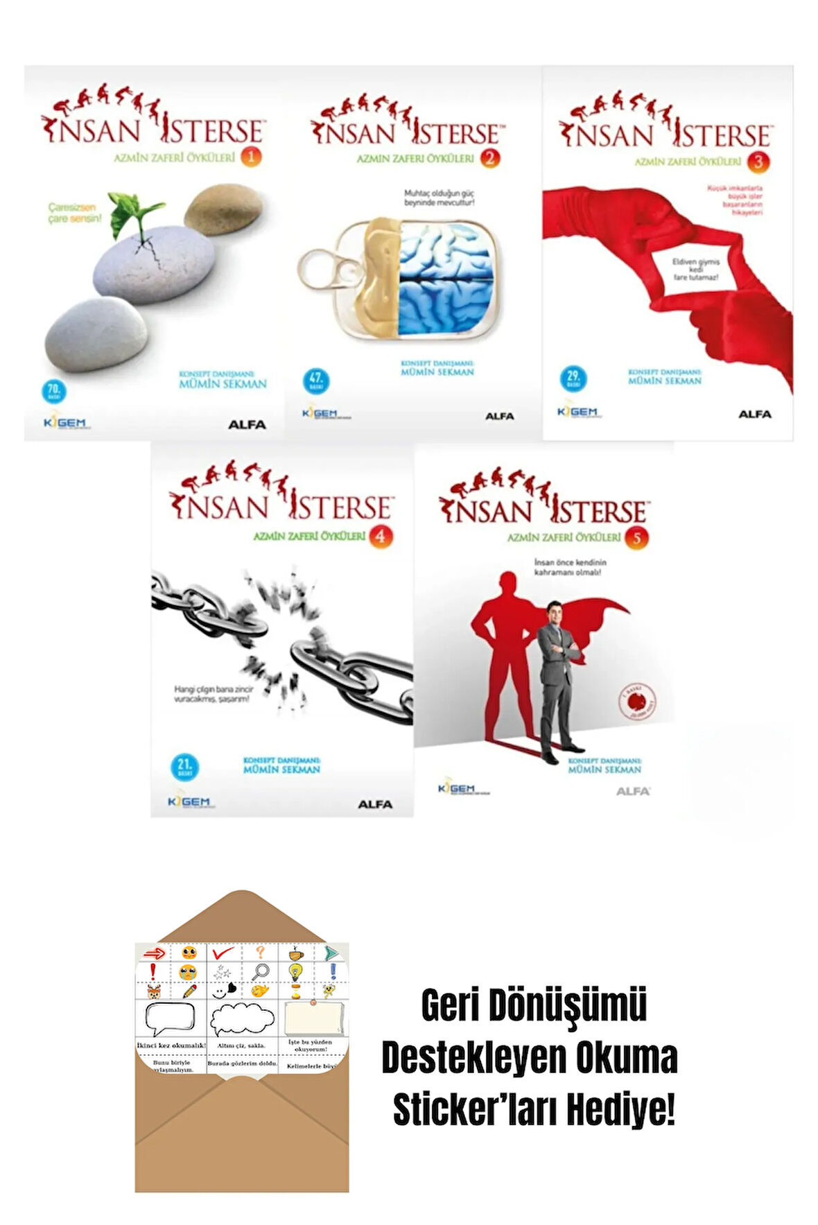 İnsan İsterse Azmin Zaferi Öyküleri - 5 Kitap Set - Mümin Sekman