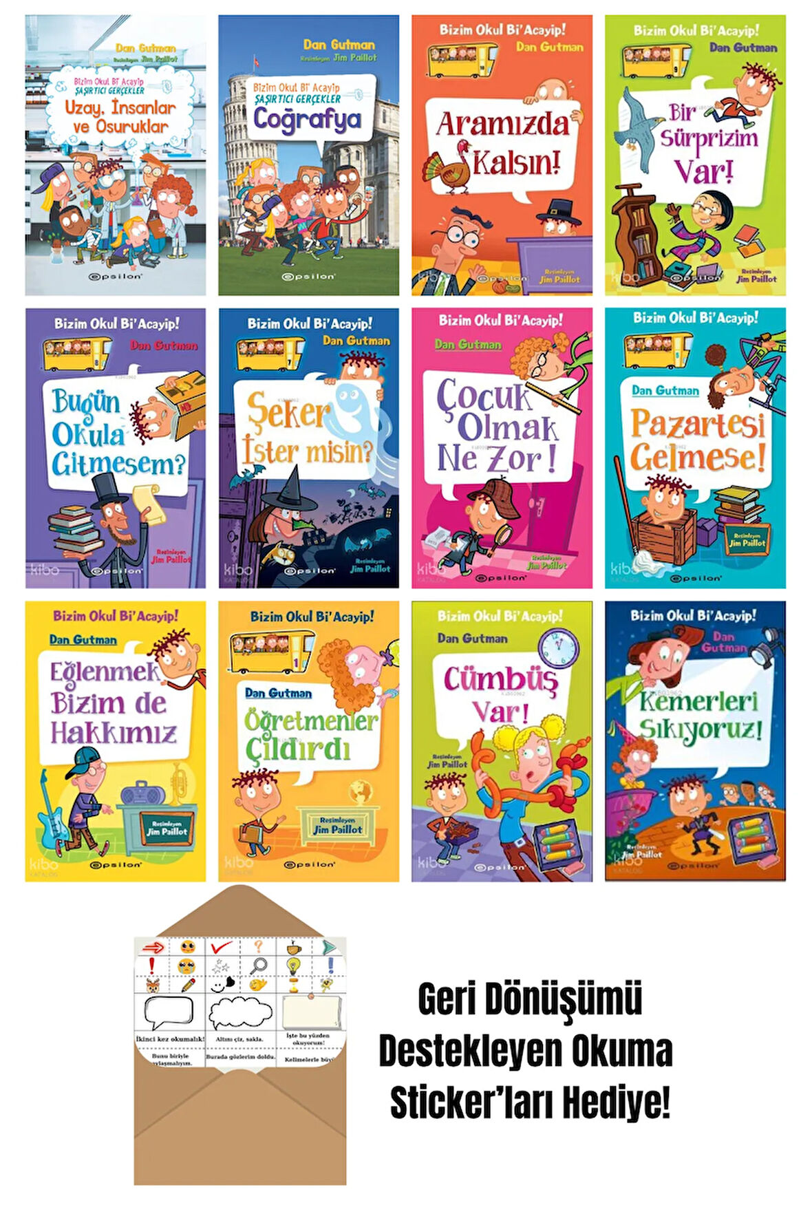 Dan Gutman 12 Kitap Seti + Okuma Sticker'ları